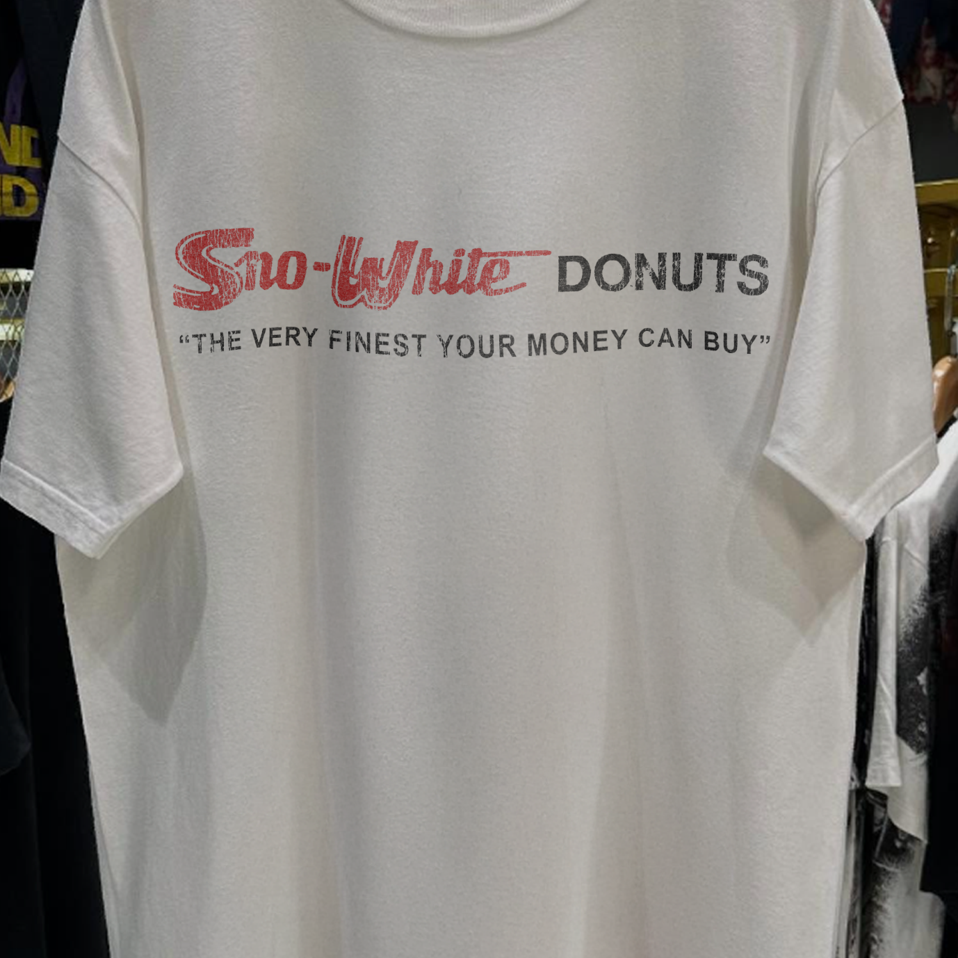 70s SNO-WHITE DONUTS RARE WASHED WHITE T-SHIRT
