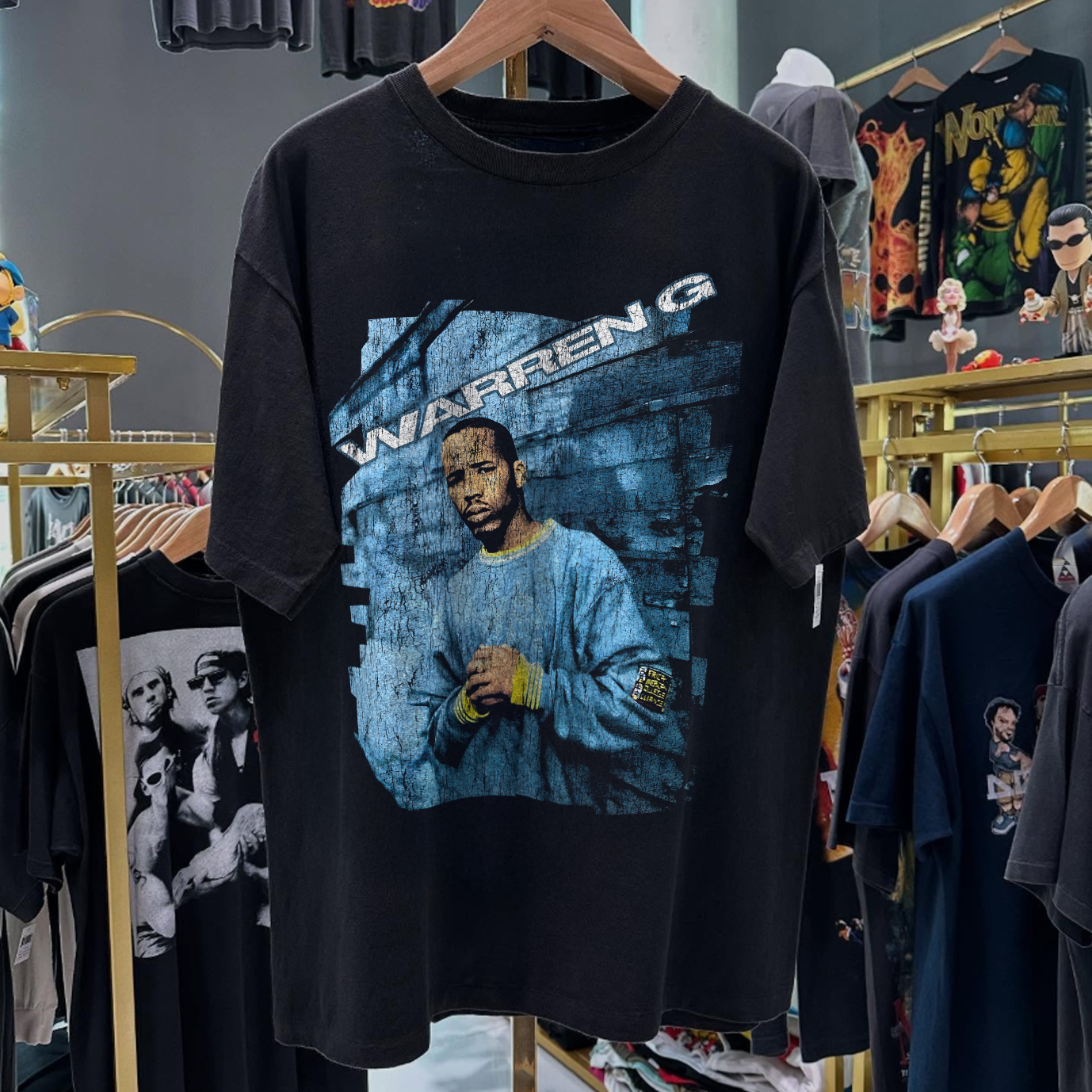 90s WARREN G 'THIS DJ BE' RARE WASHED BLACK T-SHIRT