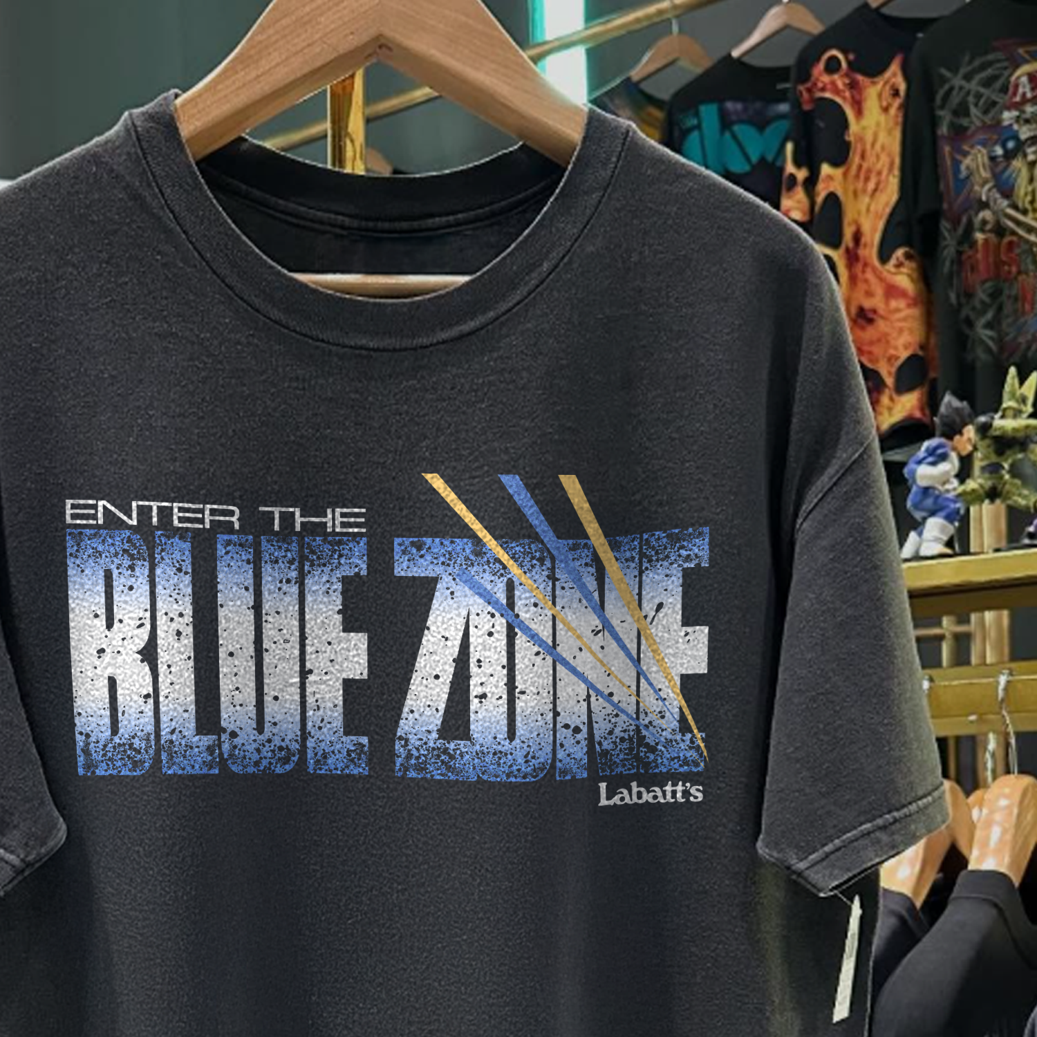 90s THE BLUE ZONE ULTRA RARE WASHED BLACK T-SHIRT