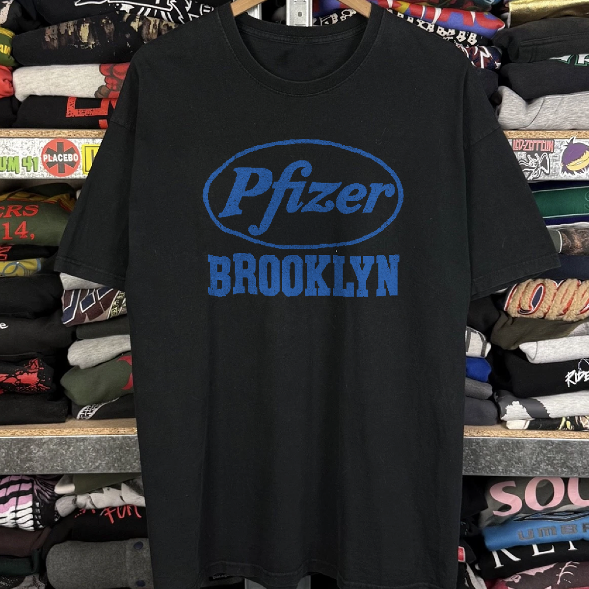 Pfizer Brooklyn Washed Black Tee