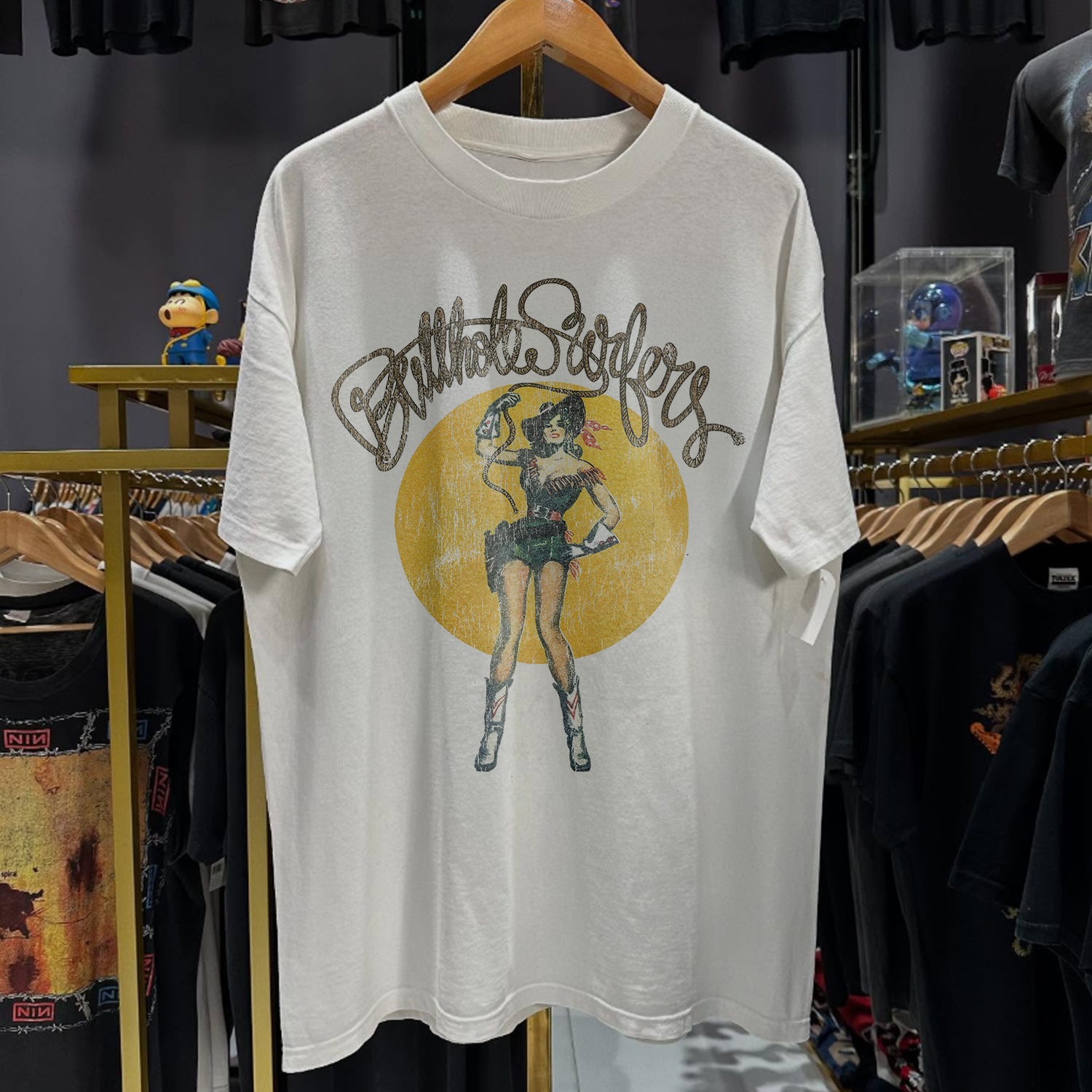 88' BUTTHOLE SURFERS 'COWGIRL' RARE WASHED WHITE T-SHIRT