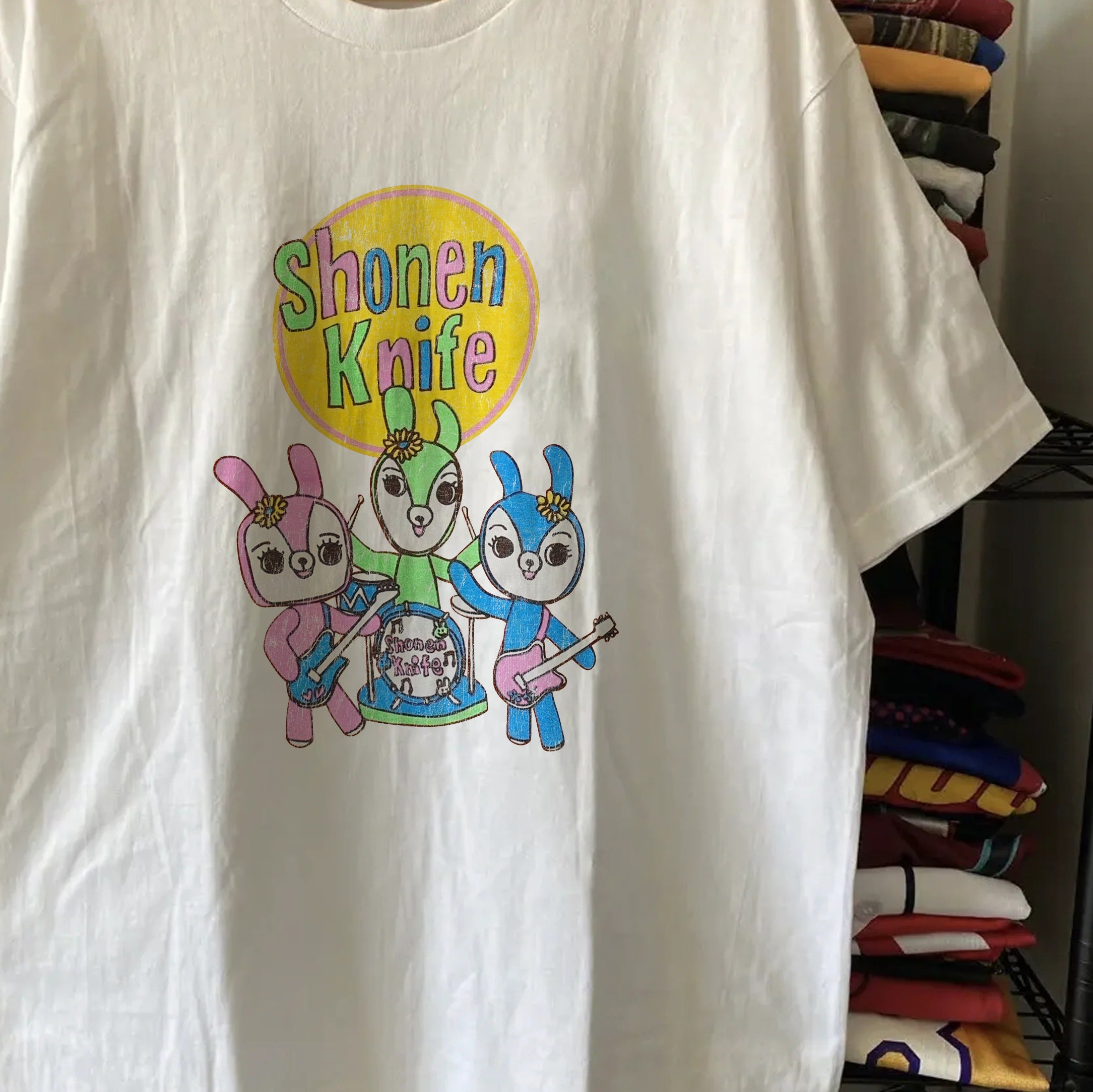 1997 SHONEN KNIFE WASHED WHITE T-SHIRT