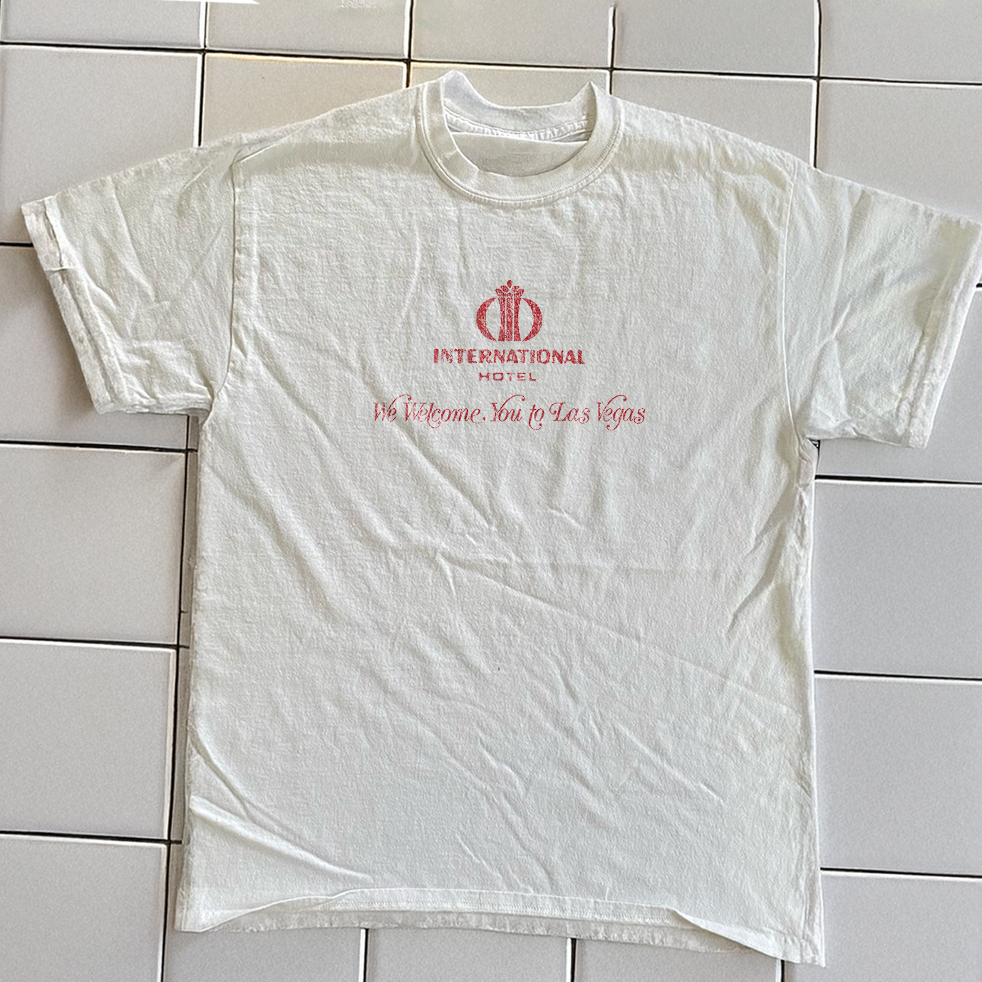 70's INTERNATIONAL HOTEL LAS VEGAS RARE WASHED WHITE T-SHIRT
