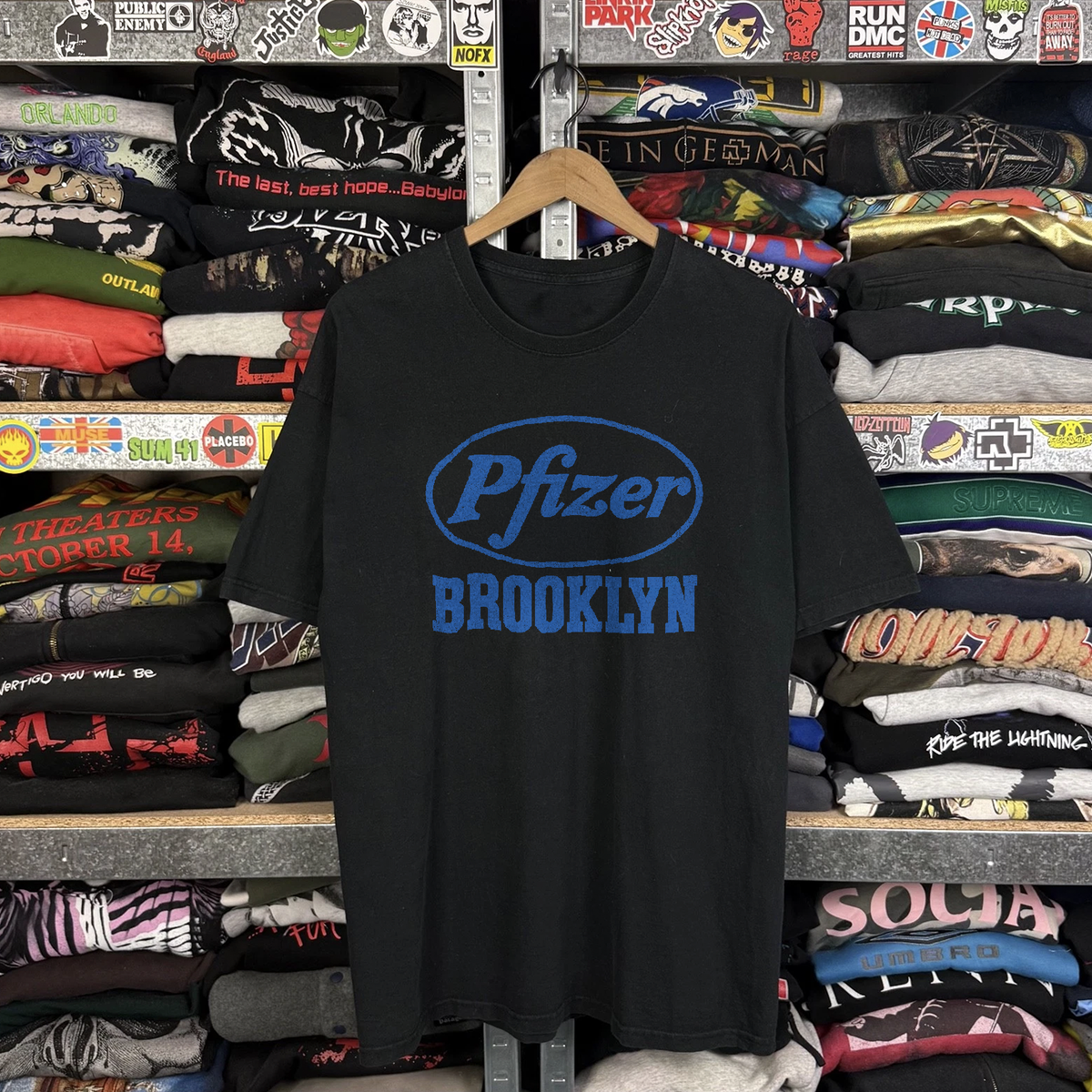 Pfizer Brooklyn Washed Black Tee