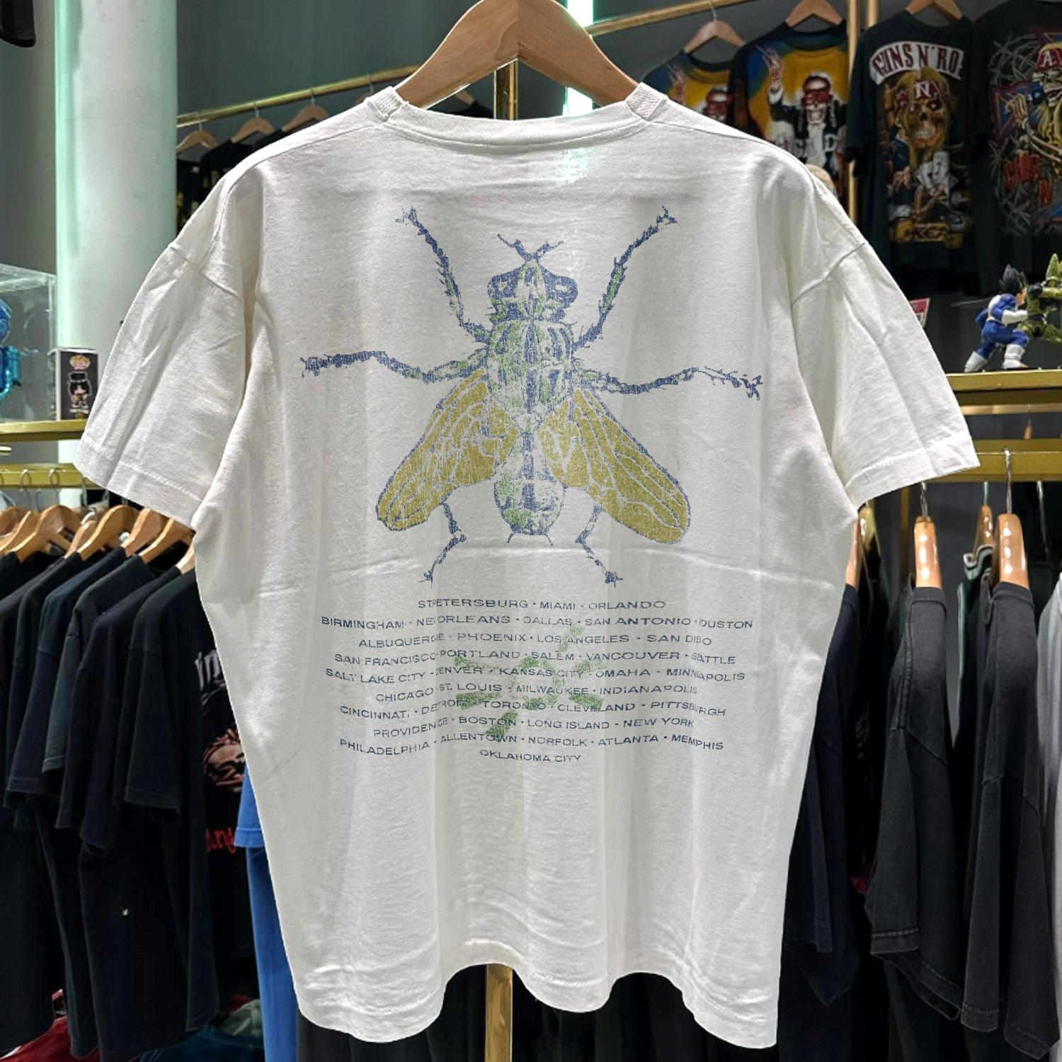 1993 BUTTH0LE SURFERS 'INDEPENDENT WORM SALOON TOUR' WASHED WHITE T-SHIRT