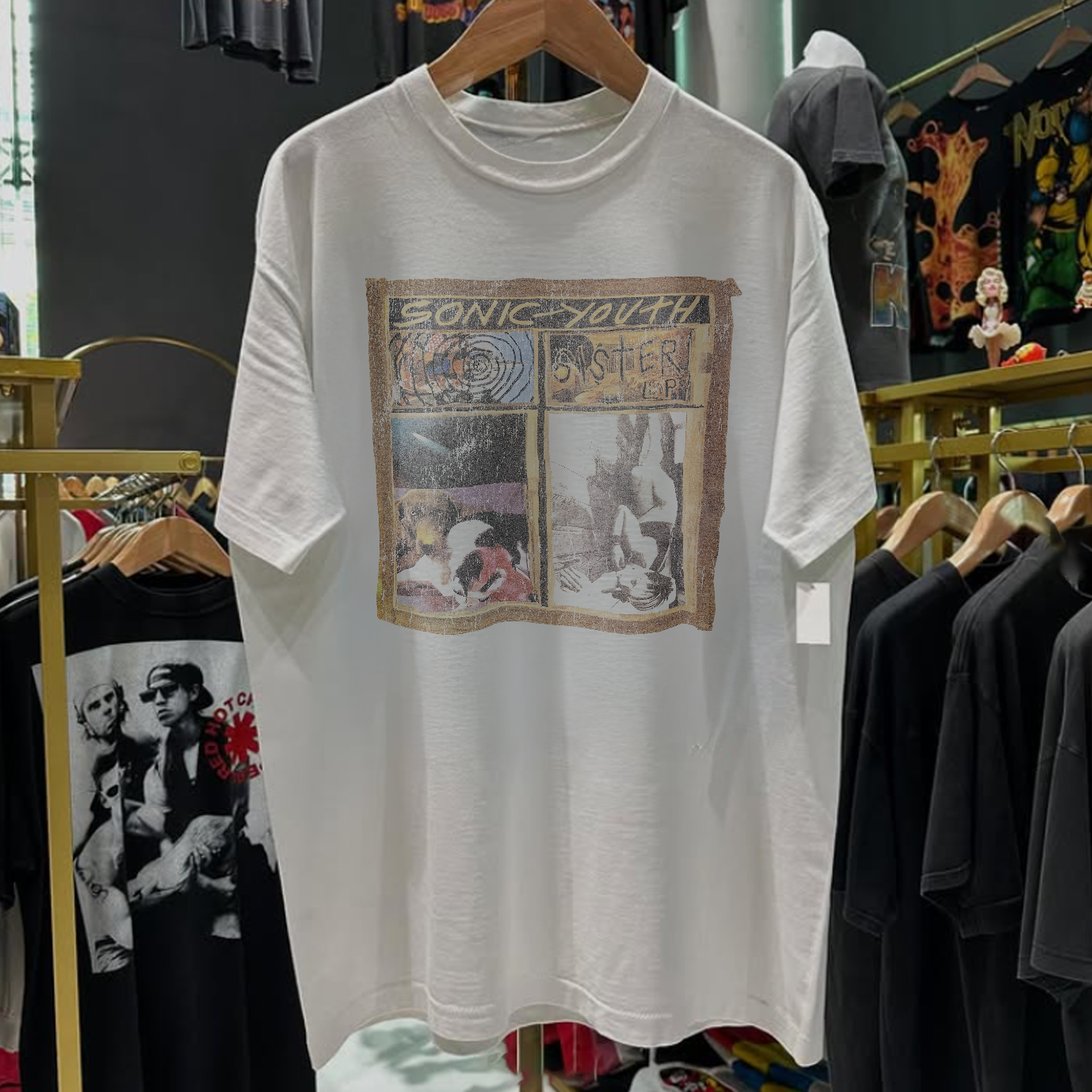 1987 SONIC YOUTH 'SISTER' RARE WASHED WHITE T-SHIRT