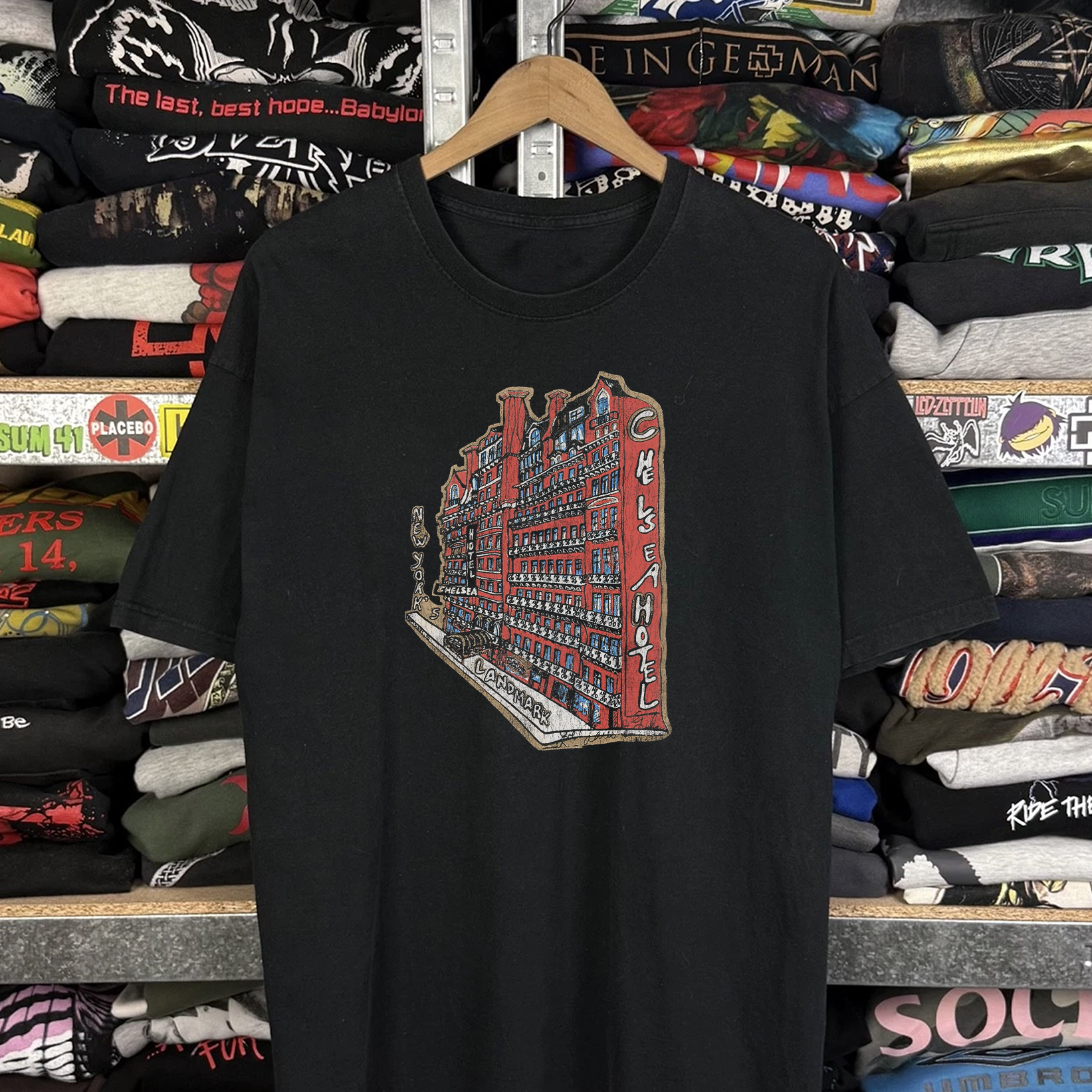 Rare Hotel Chelsea Landmark Washed Black Tee