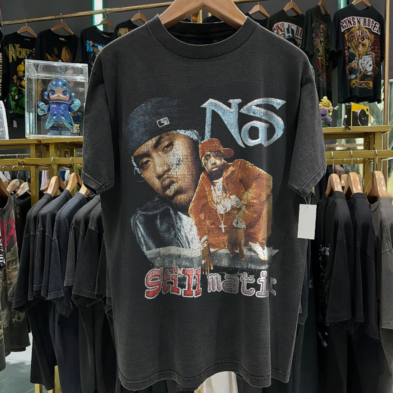 2001 NAS 'STILLMATIC' RARE WASHED BLACK RAP TEE