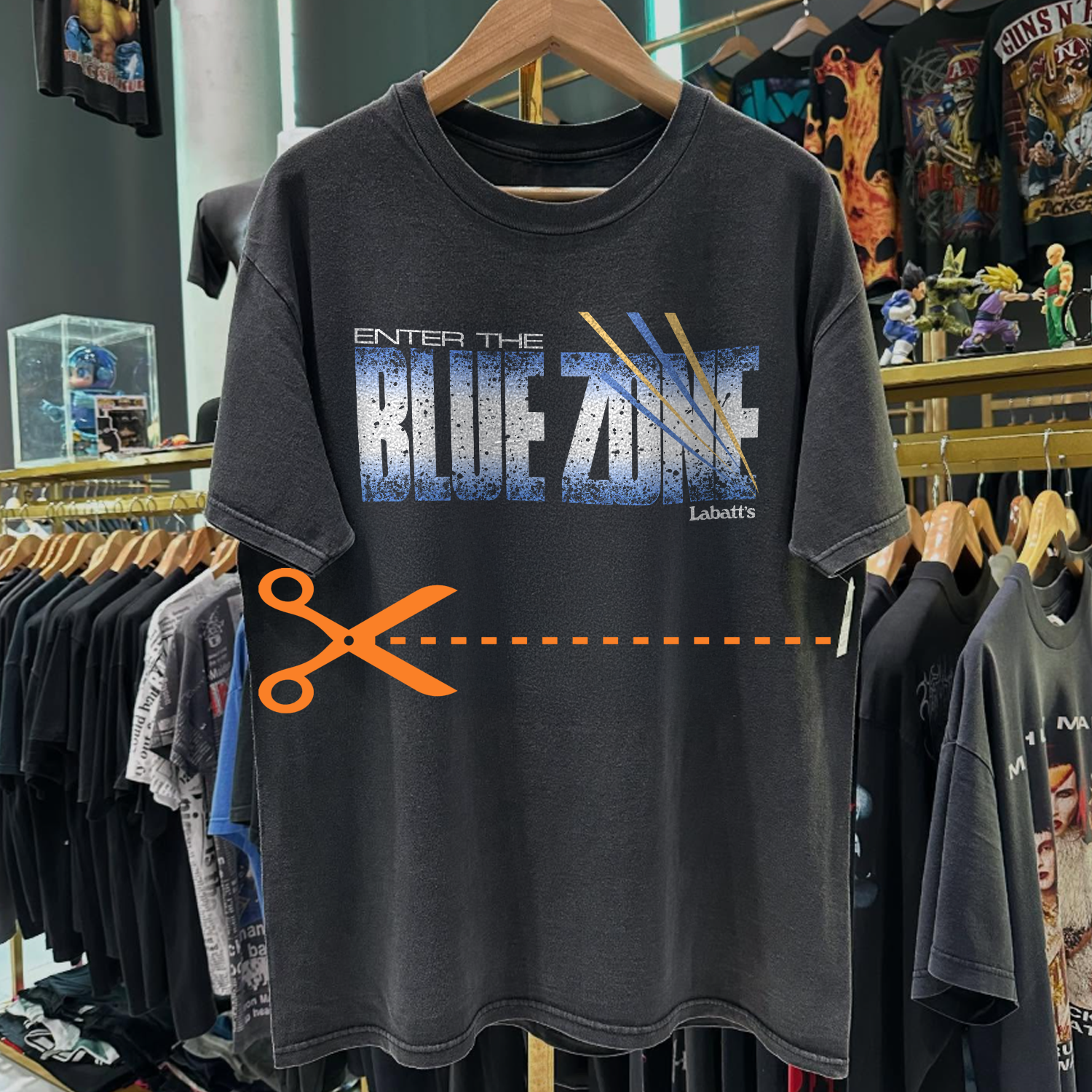 90s THE BLUE ZONE ULTRA RARE WASHED BLACK T-SHIRT