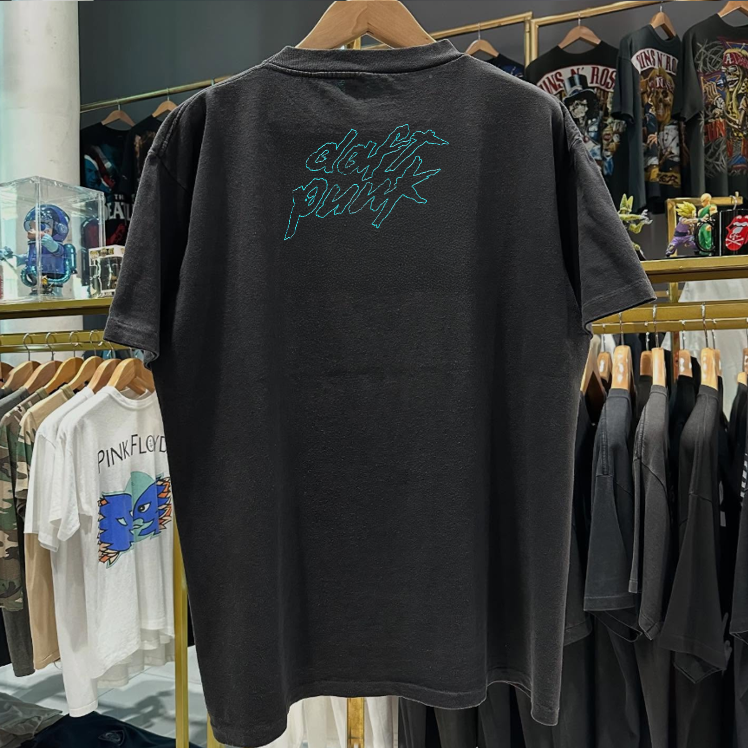 2010 DAFT PUNK ULTRA RARE WASHED BLACK T-SHIRT