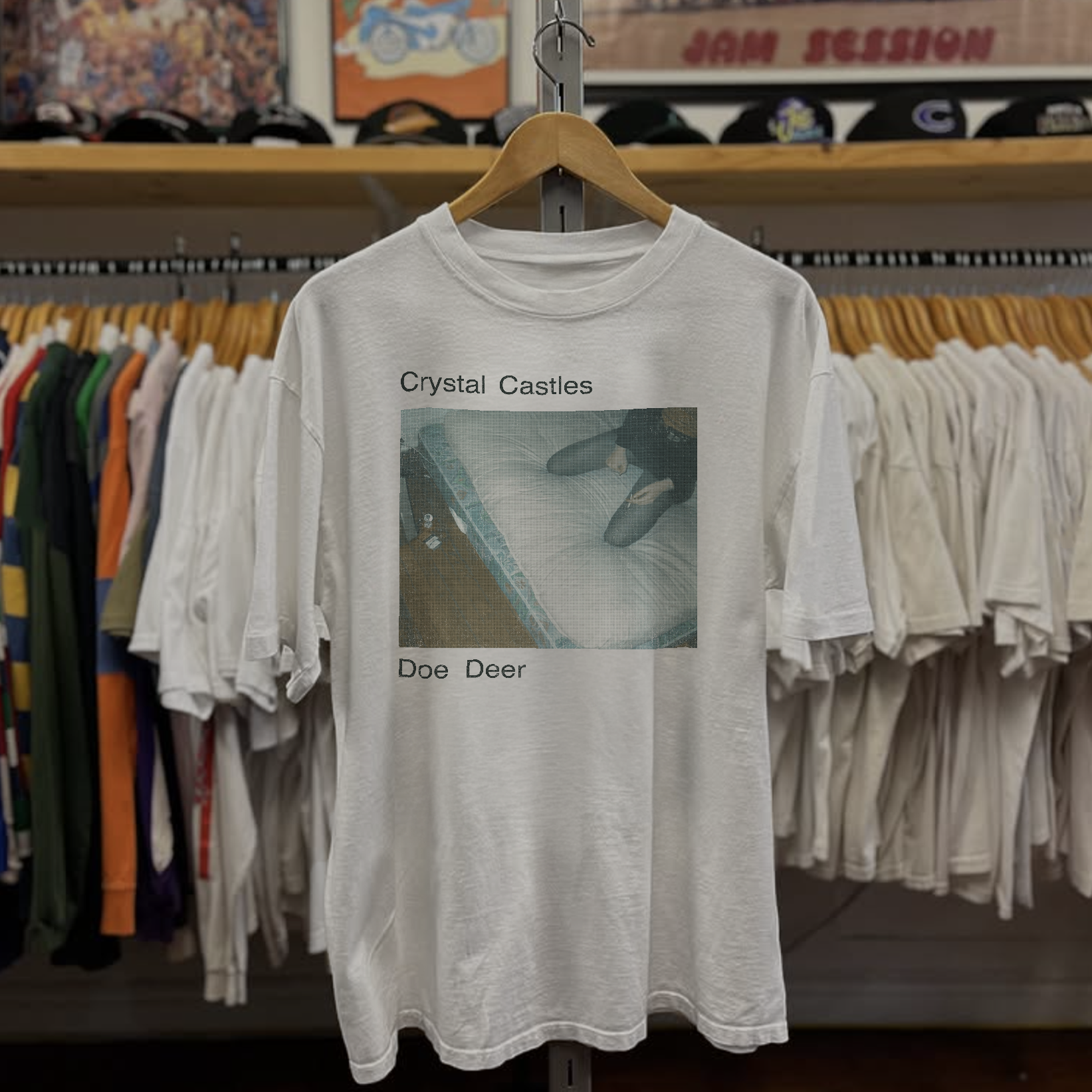 2010 Crystal Castles Doe Deer Washed White Tee
