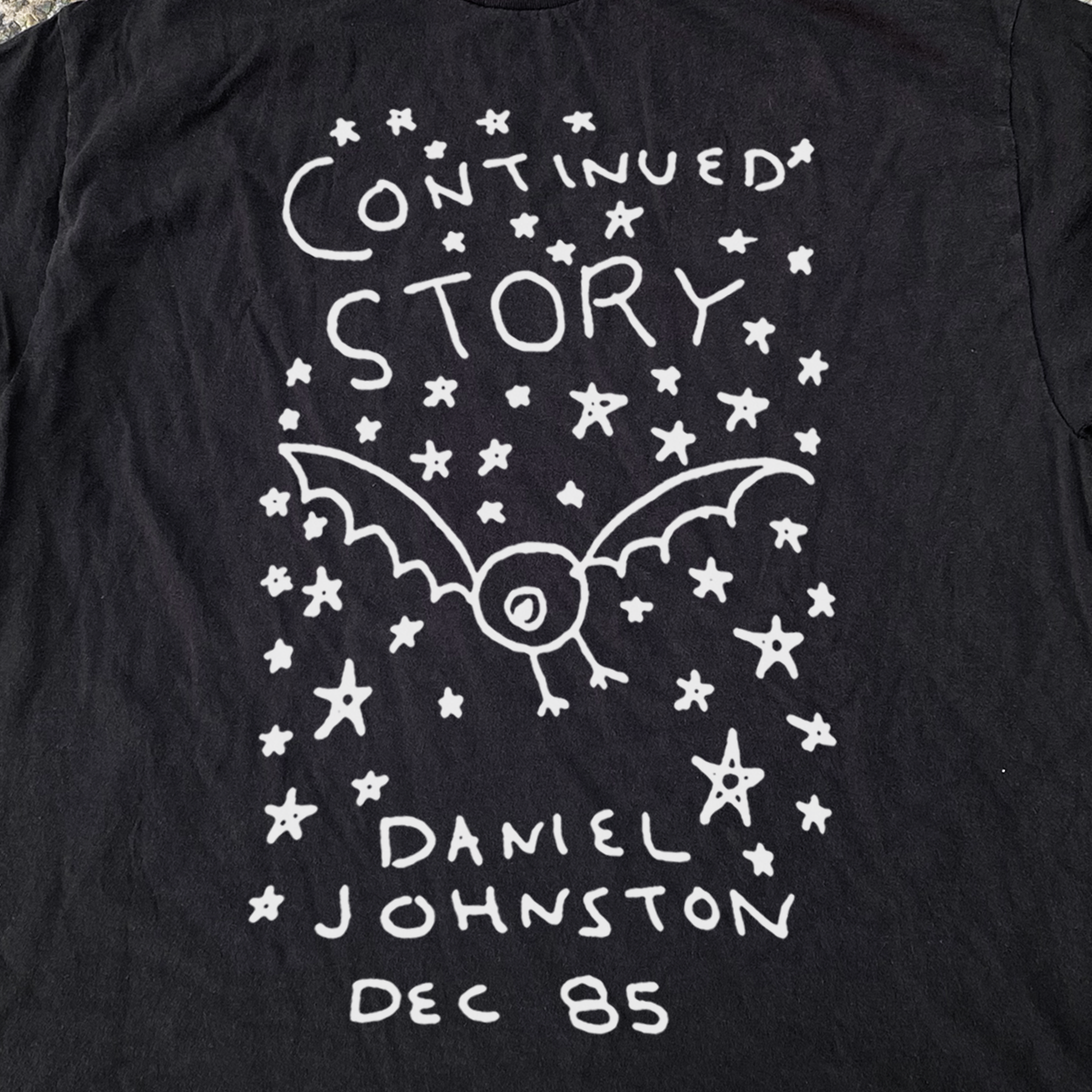 DANIEL JOHNSTON 'THE CONTINUED STORY' VINTAGE BLACK TEE
