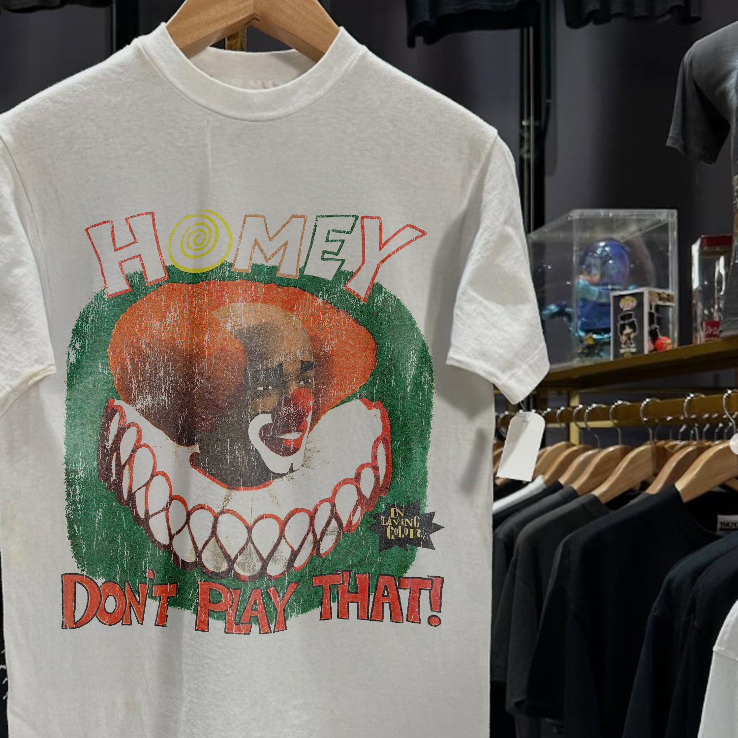 90's HOMEY DON’T PLAY THAT! RARE WASHED WHITE T-SHIRT