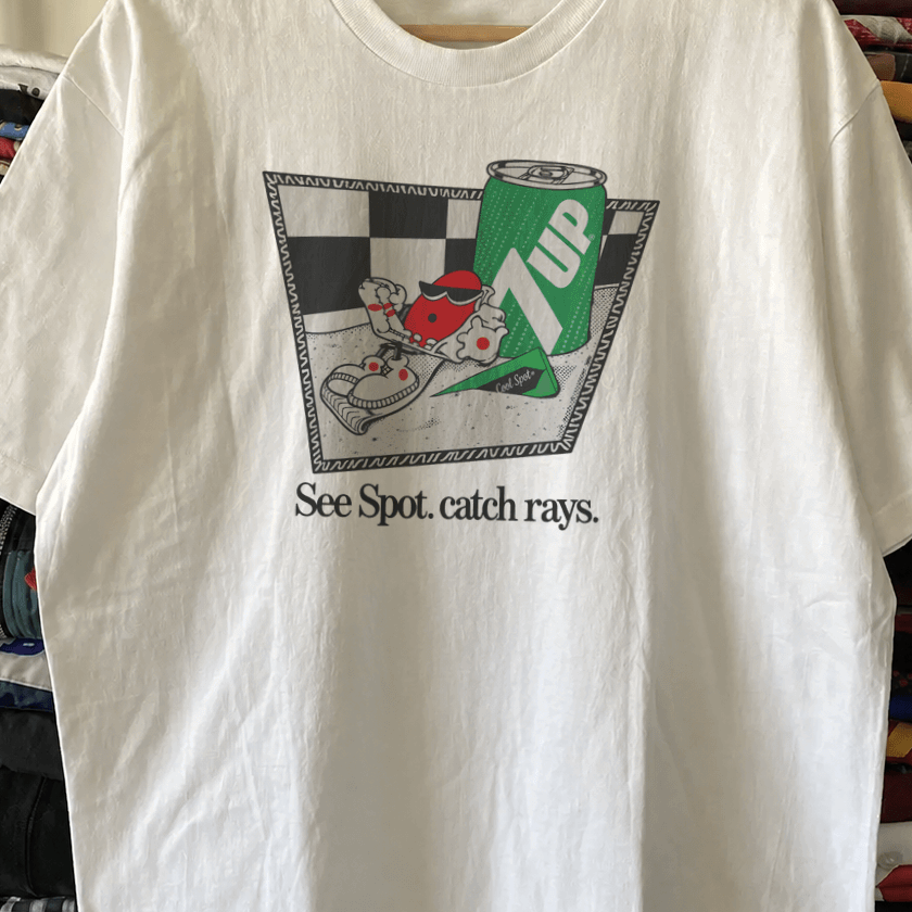 7UP Cool Spot Catch Rays Washed White Tee