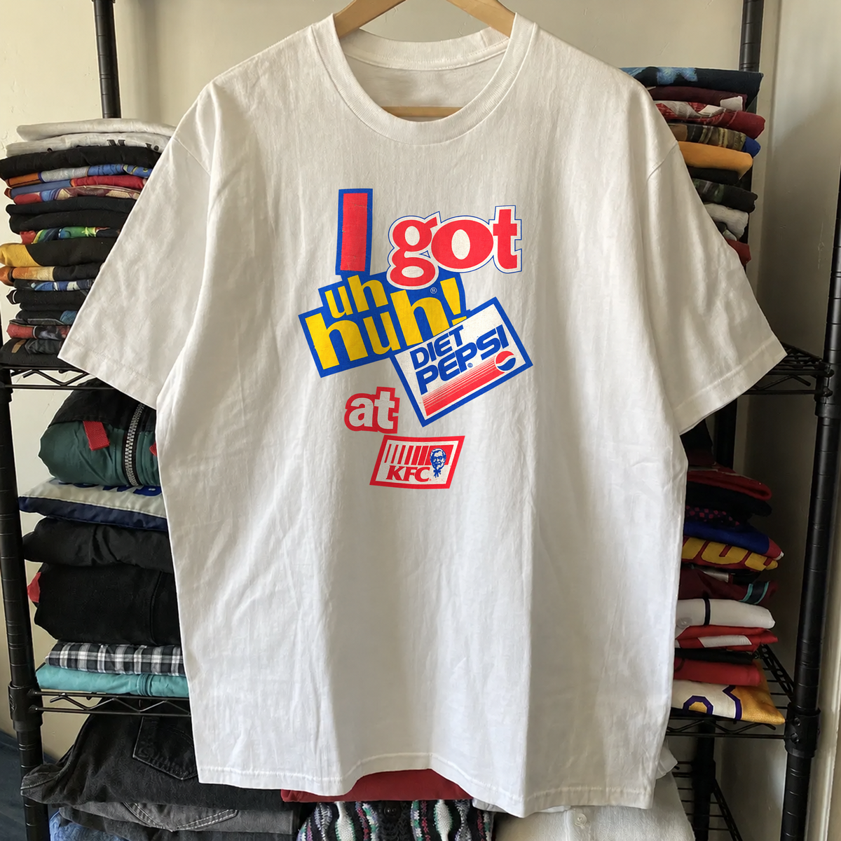 Diet Pepsi at KFC I Got Uh Huh White Tee
