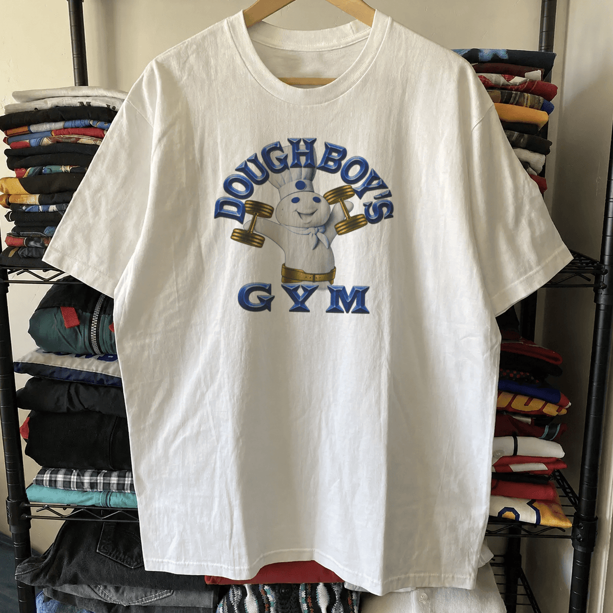 Pillsbury Doughboy's Gym Washed White Tee