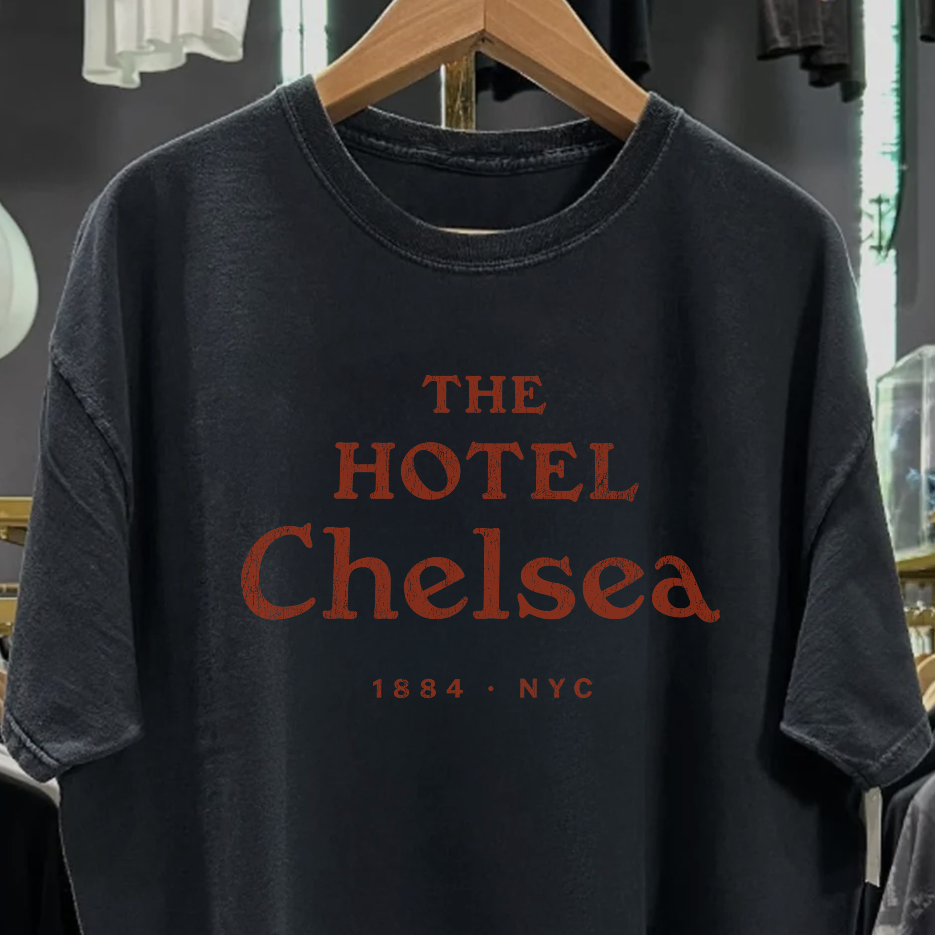 RARE THE HOTEL CHELSEA WASHED BLACK TEE