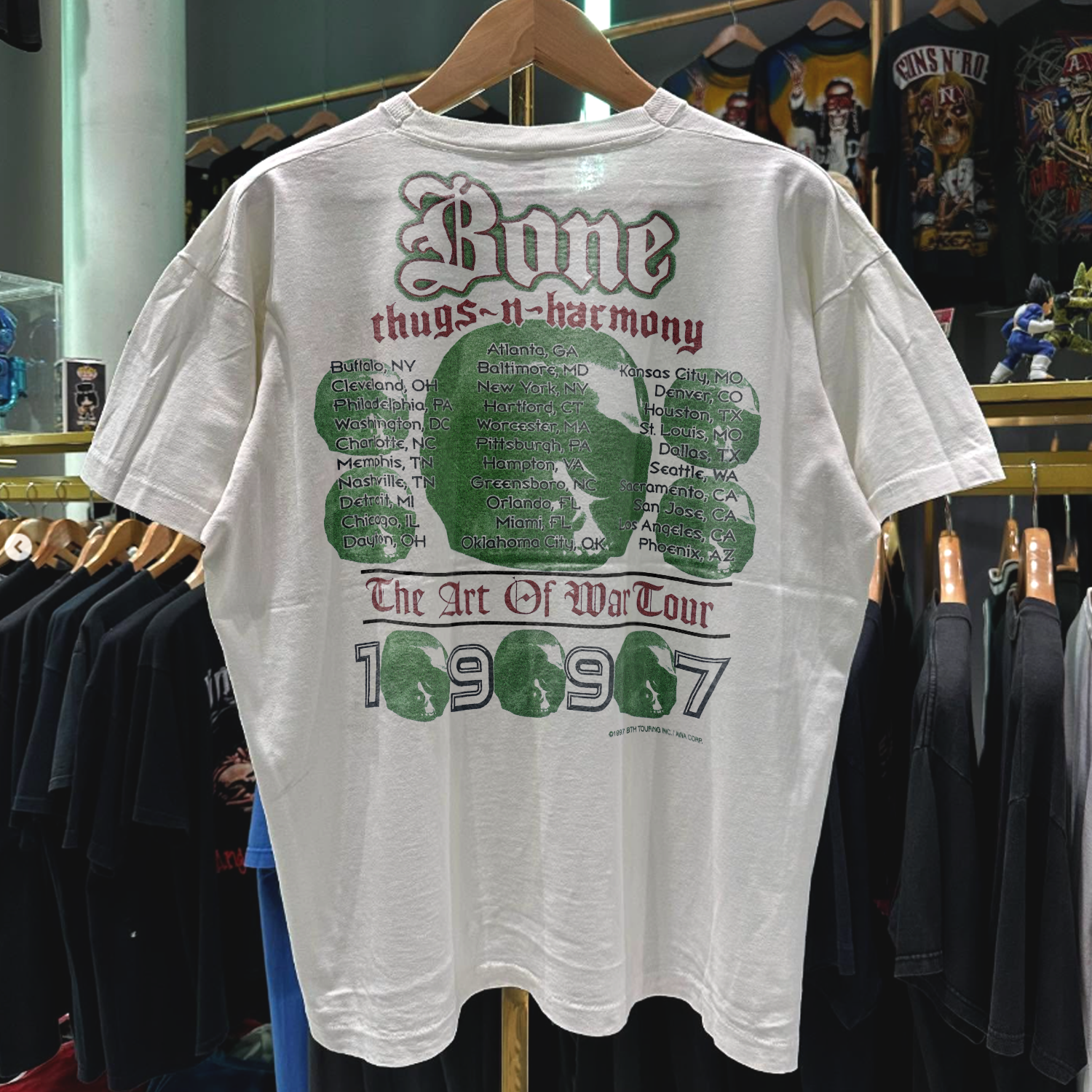 1997 BONE THUGS N HARMONY 'ART OF WAR' RARE WASHED WHITE RAP TEE