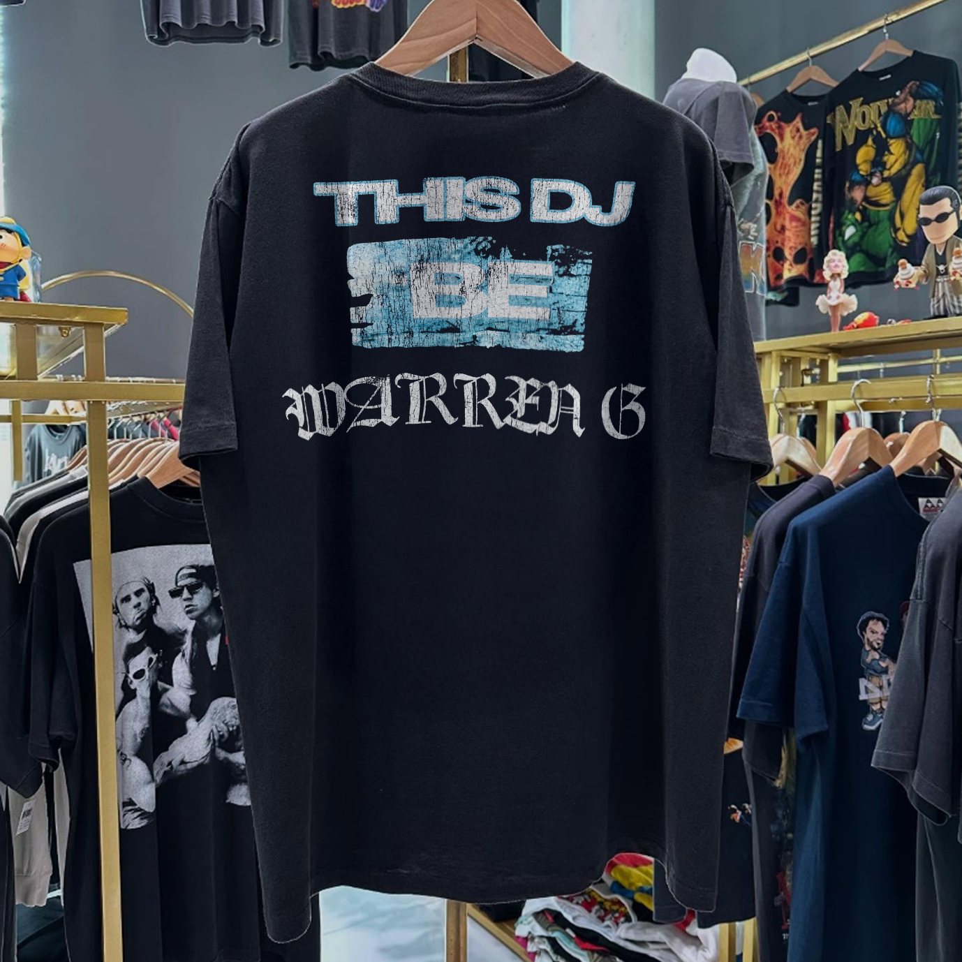 90s WARREN G 'THIS DJ BE' RARE WASHED BLACK T-SHIRT