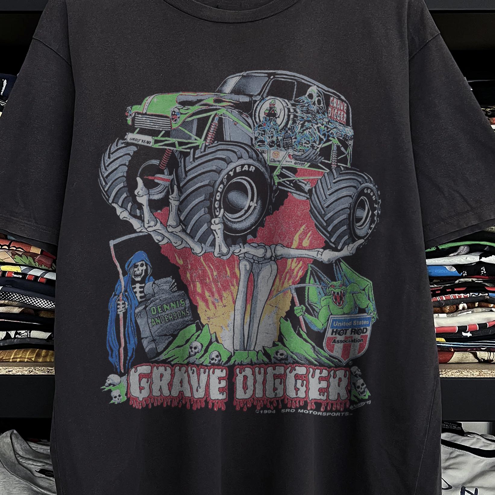 1994 Grave Digger Washed Black Tee