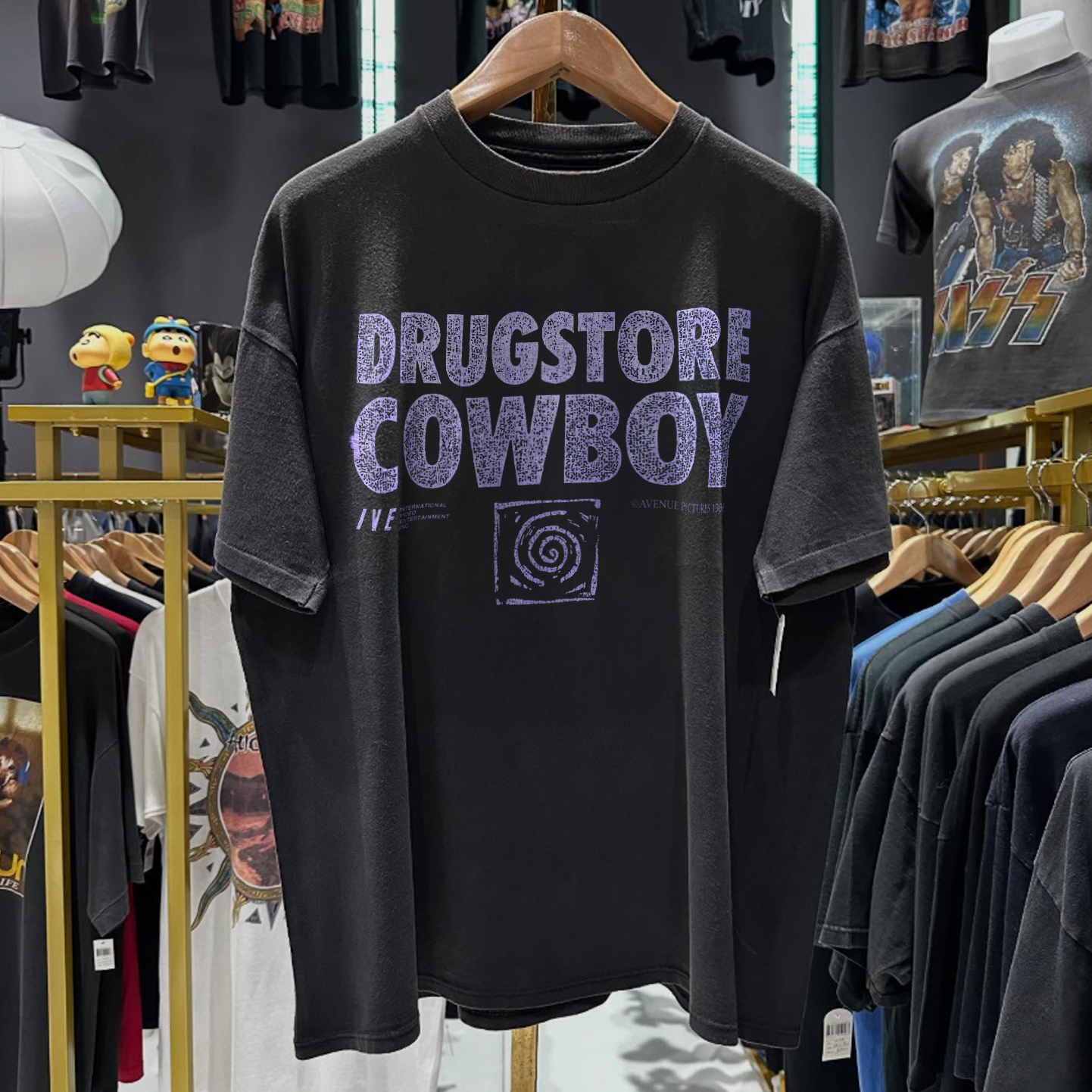 1989 DRUGSTORE COWBOY PROMO RARE WASHED BLACK T-SHIRT