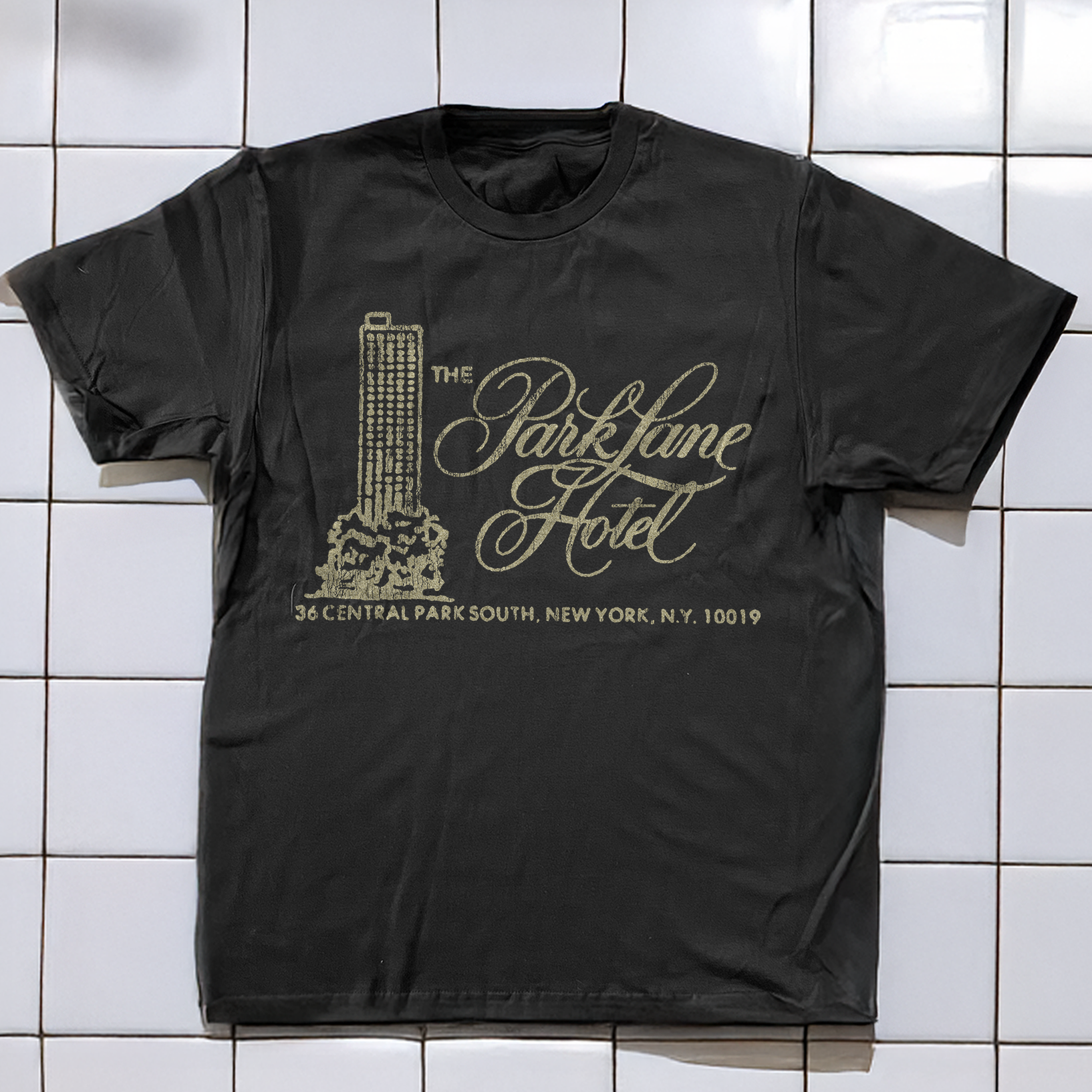 90s PARK LANE NEW YORK HOTEL RARE WASHED WHITE T-SHIRT