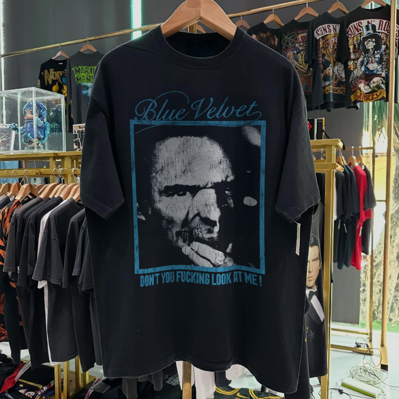 RARE BLUE VELVET 'DAVID LYNCH' WASHED BLACK T-SHIRT