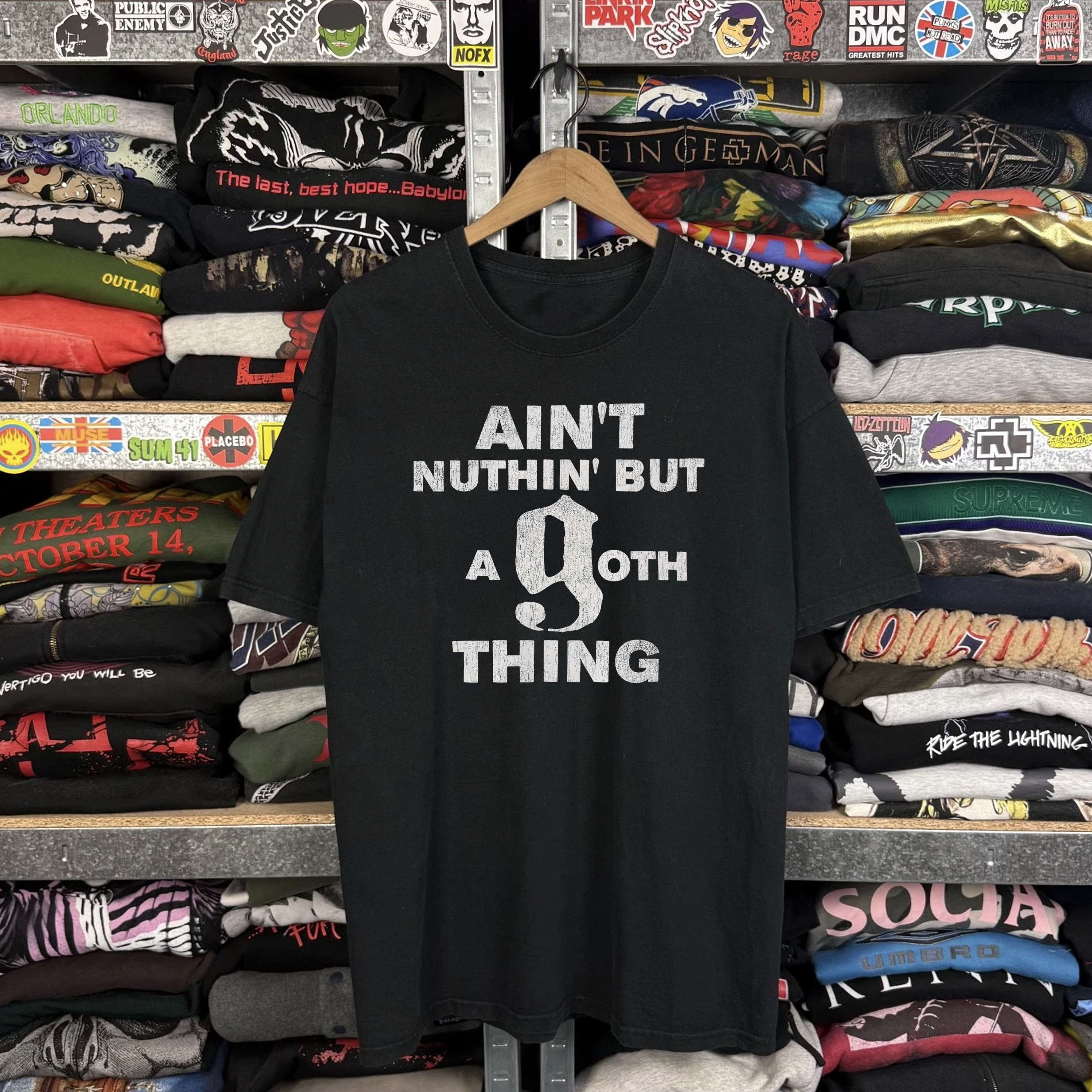 Rare Marilyn Manson Ain't Nuthin' But A Goth Thing Washed Black Tee