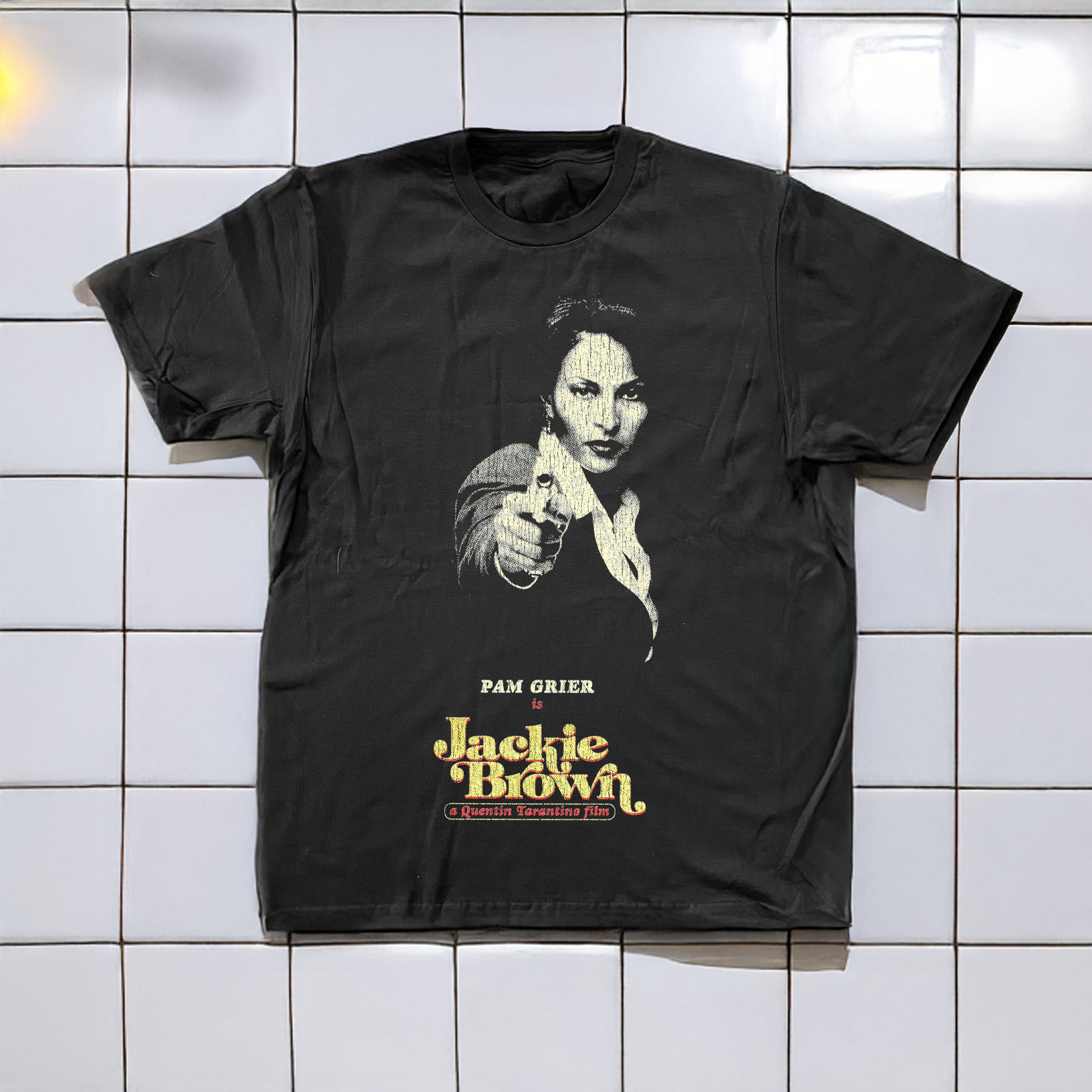 90'S JACKIE BROWN WASHED BLACK T-SHIRT