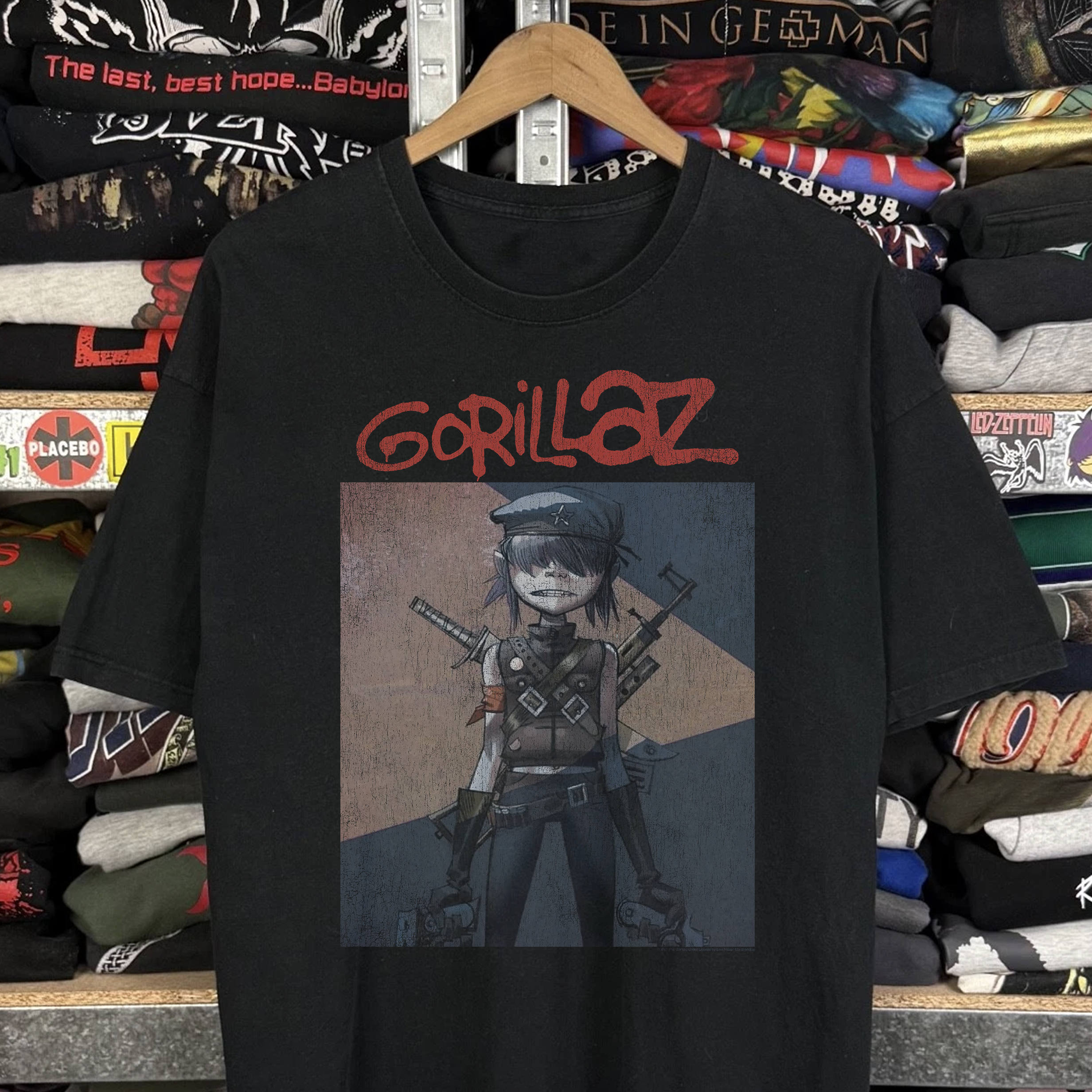 2012 Gorillaz Noodle Washed Black Tee