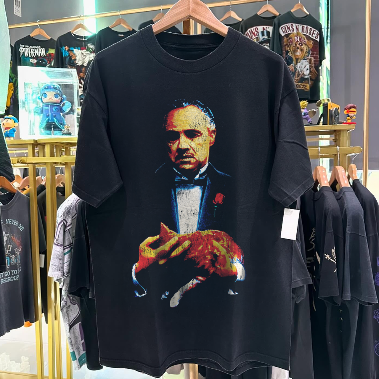 D0N C0RLE0NE THE G0DFATHER PROMO RARE WASHED BLACK T-SHIRT