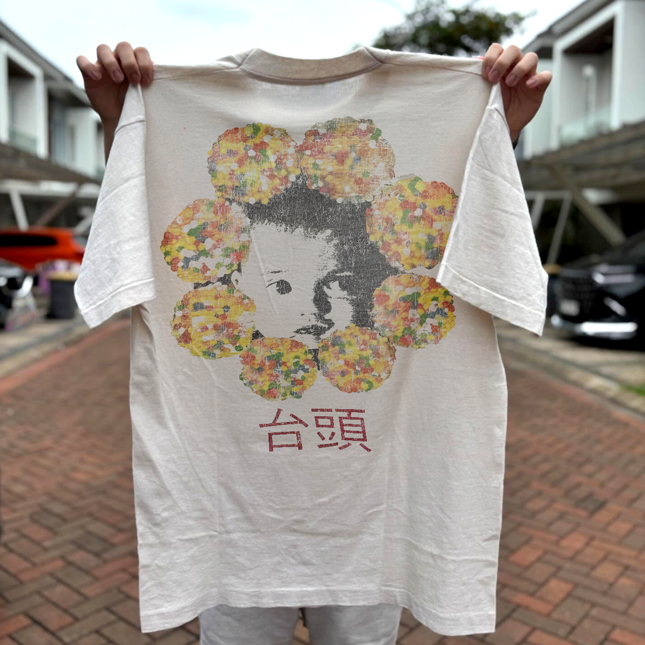 1994 RADI0HEAD 'HONG KONG' HONEY PABLO ULTRA RARE WASHED WHITE T-SHIRT