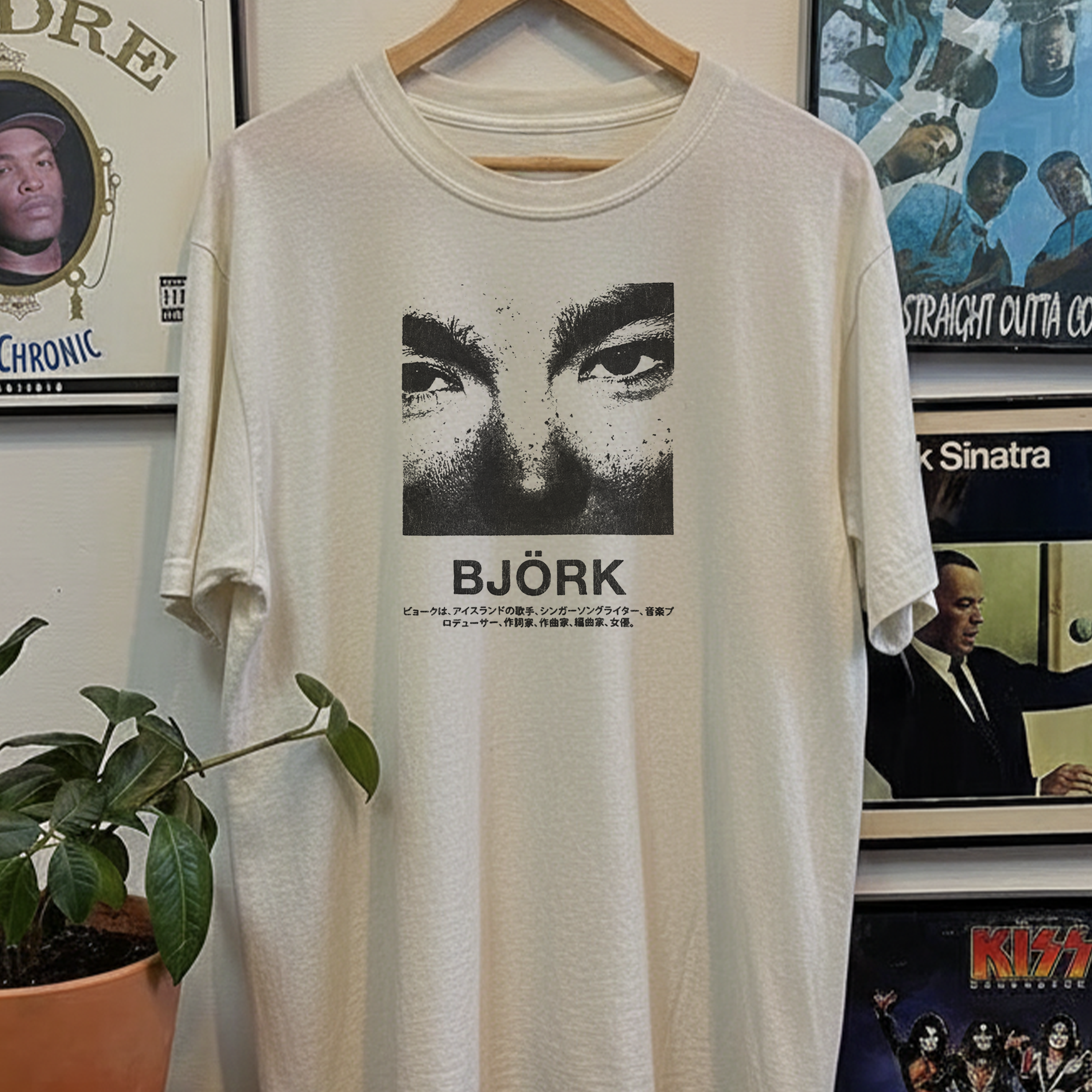 90s Bjork Washed White Tee