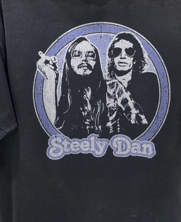 80'S STEELY DAN BLACK WASHED T-SHIRT