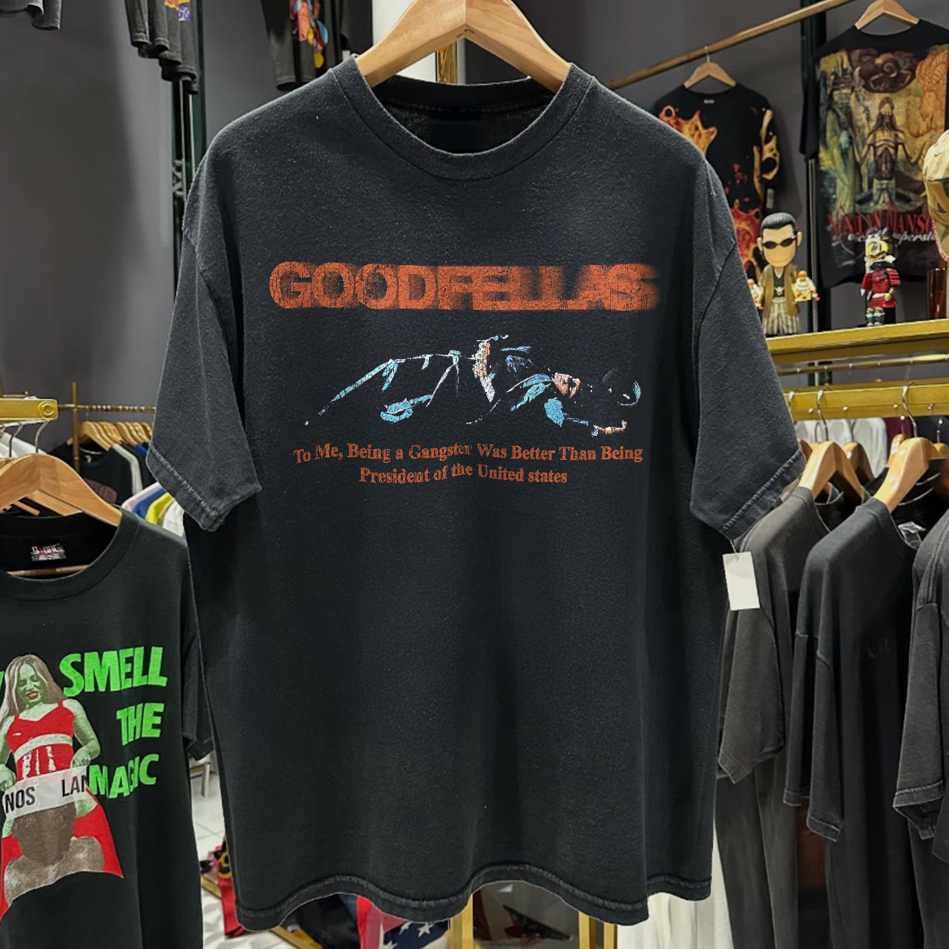 90s GOODFELLAS PROMO RARE WASHED BLACK T-SHIRT
