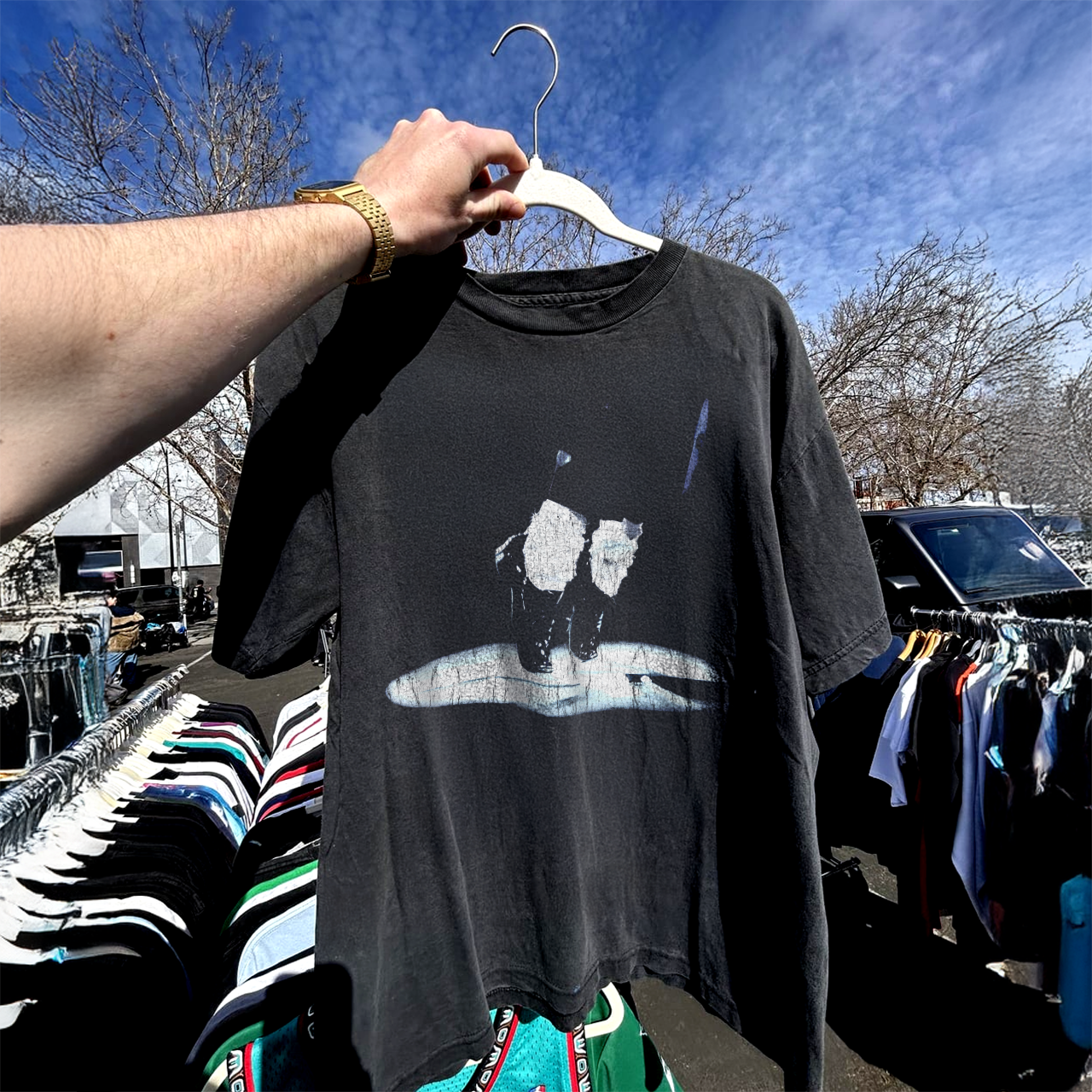 1994 MICHAEL JACKS0N 'HIStory WORLD TOUR' RARE WASHED BLACK T-SHIRT