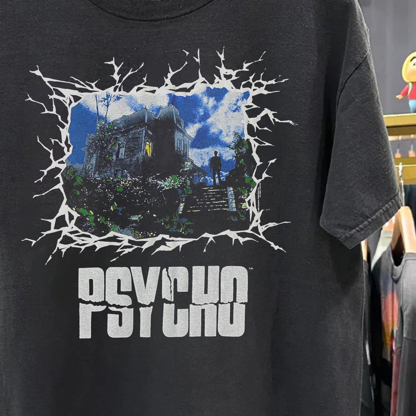90S PSYCHO MOVIE BLACK T-SHIRT