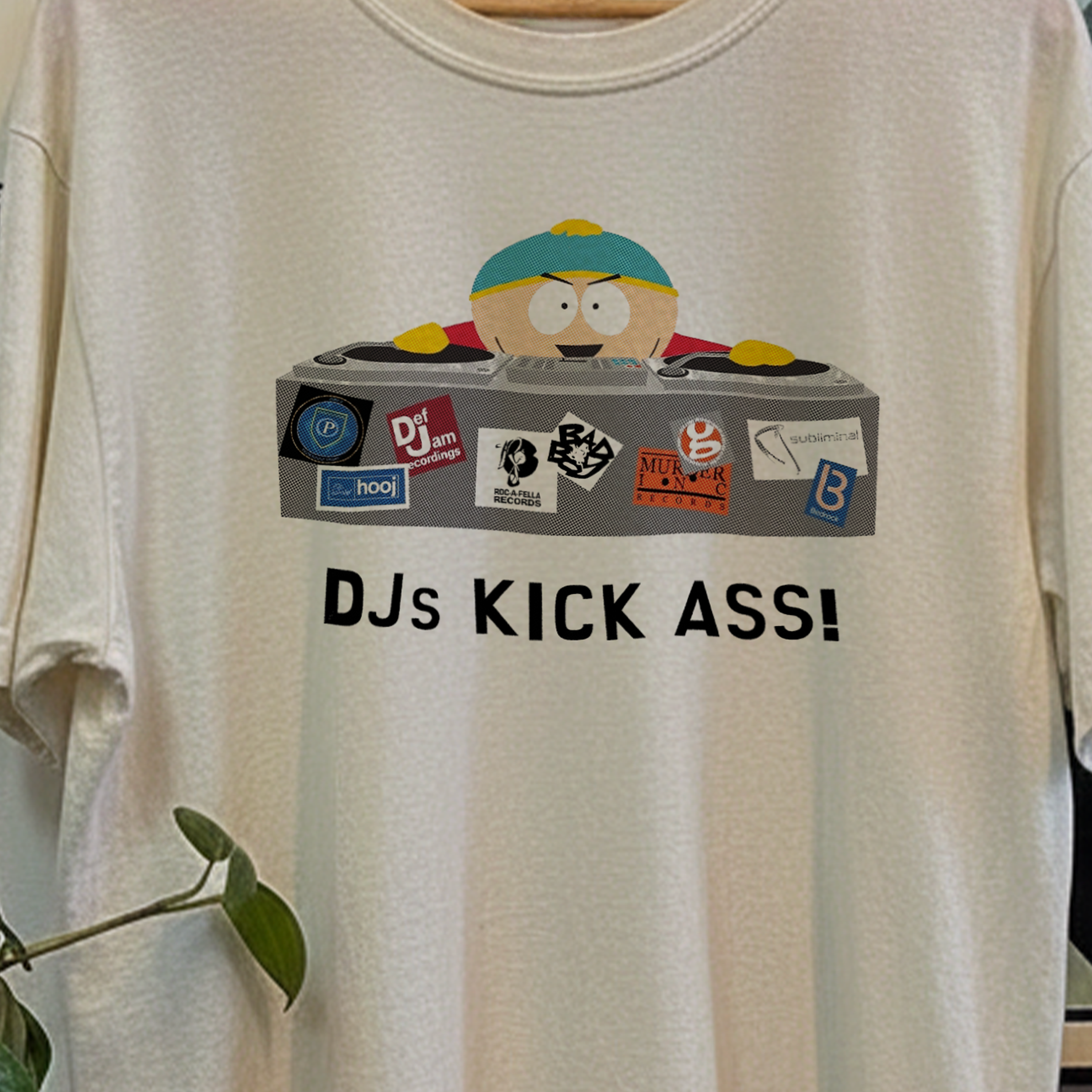 Rare South Park Cartman DJ Washed White Tee