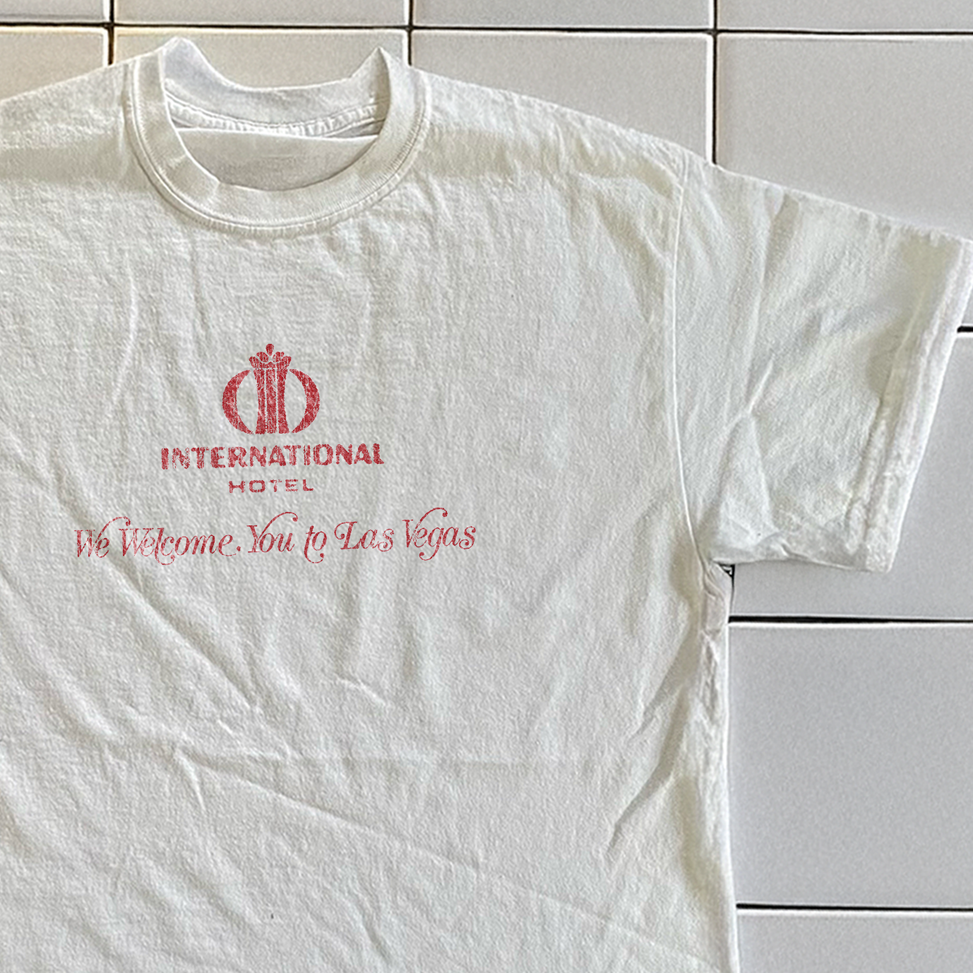 70's INTERNATIONAL HOTEL LAS VEGAS RARE WASHED WHITE T-SHIRT