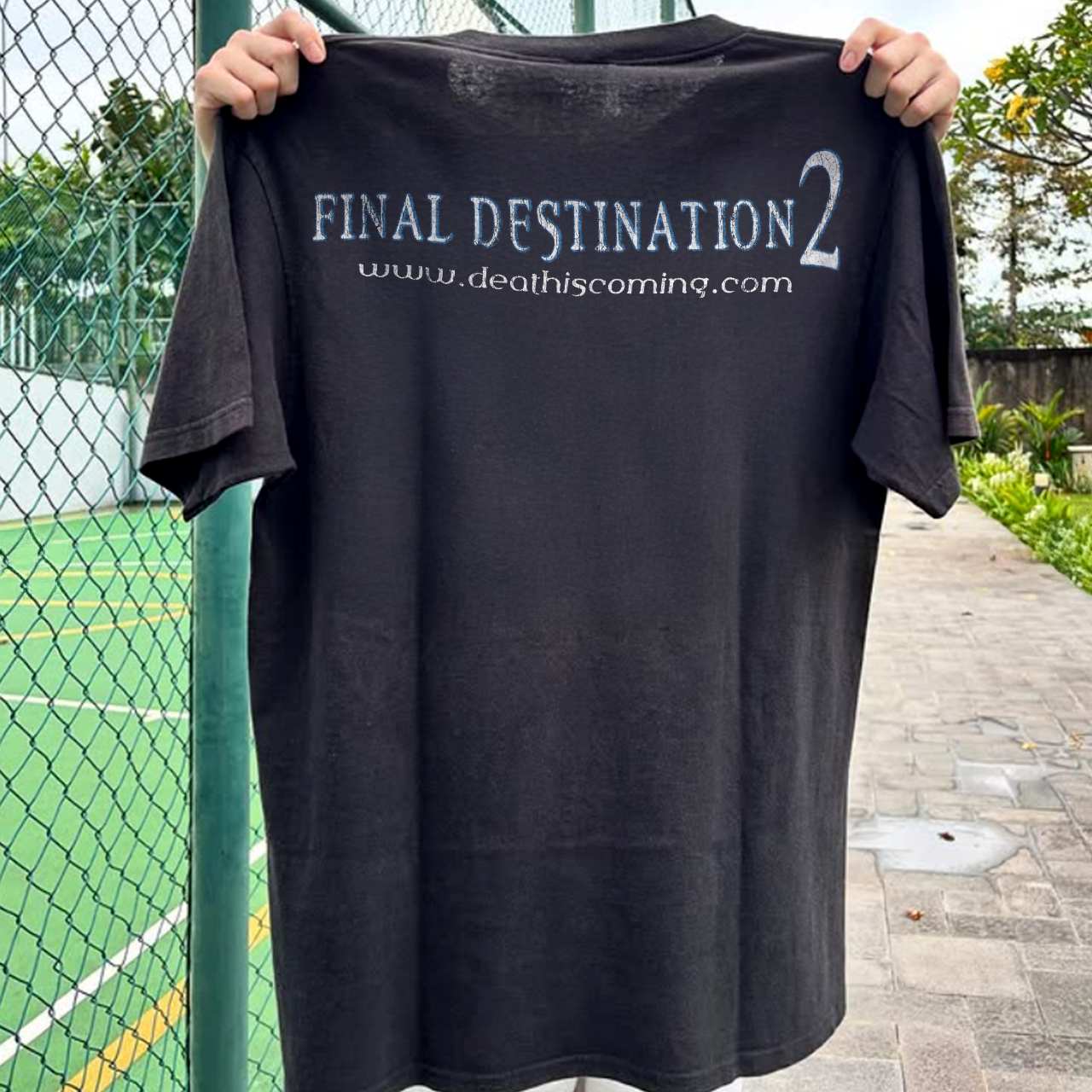 Y2K FINAL DESTINATION 2 PROMO RARE WASHED BLACK T-SHIRT