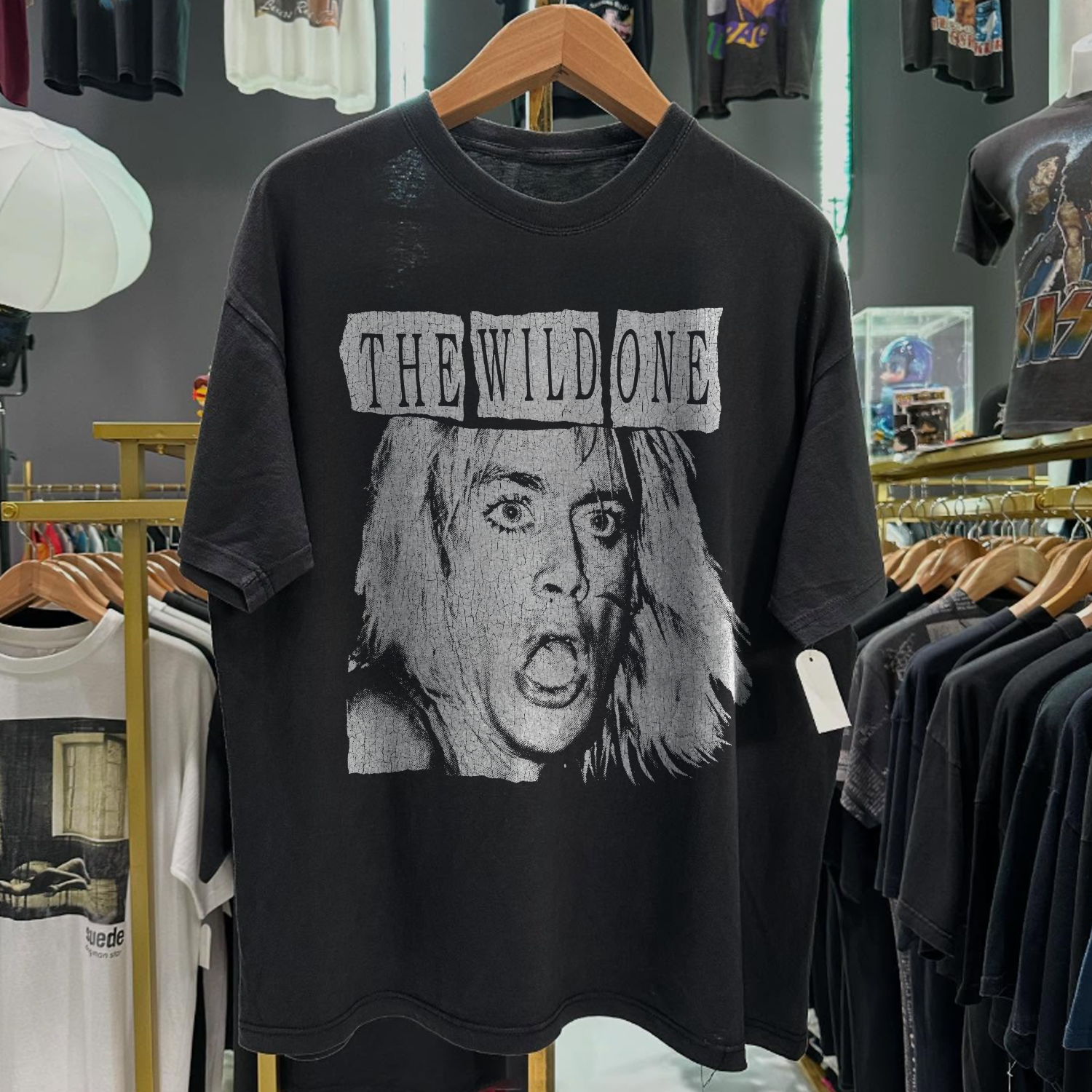IGGY POP 'THE WILD ONE' RARE WASHED BLACK T-SHIRT