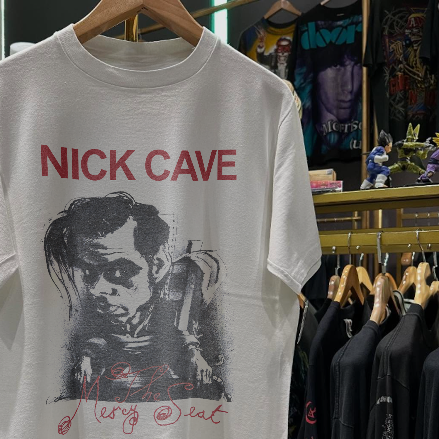 NICK CAVE 'THE MERCY SEAT' 1988 RARE WASHED WHITE T-SHIRT