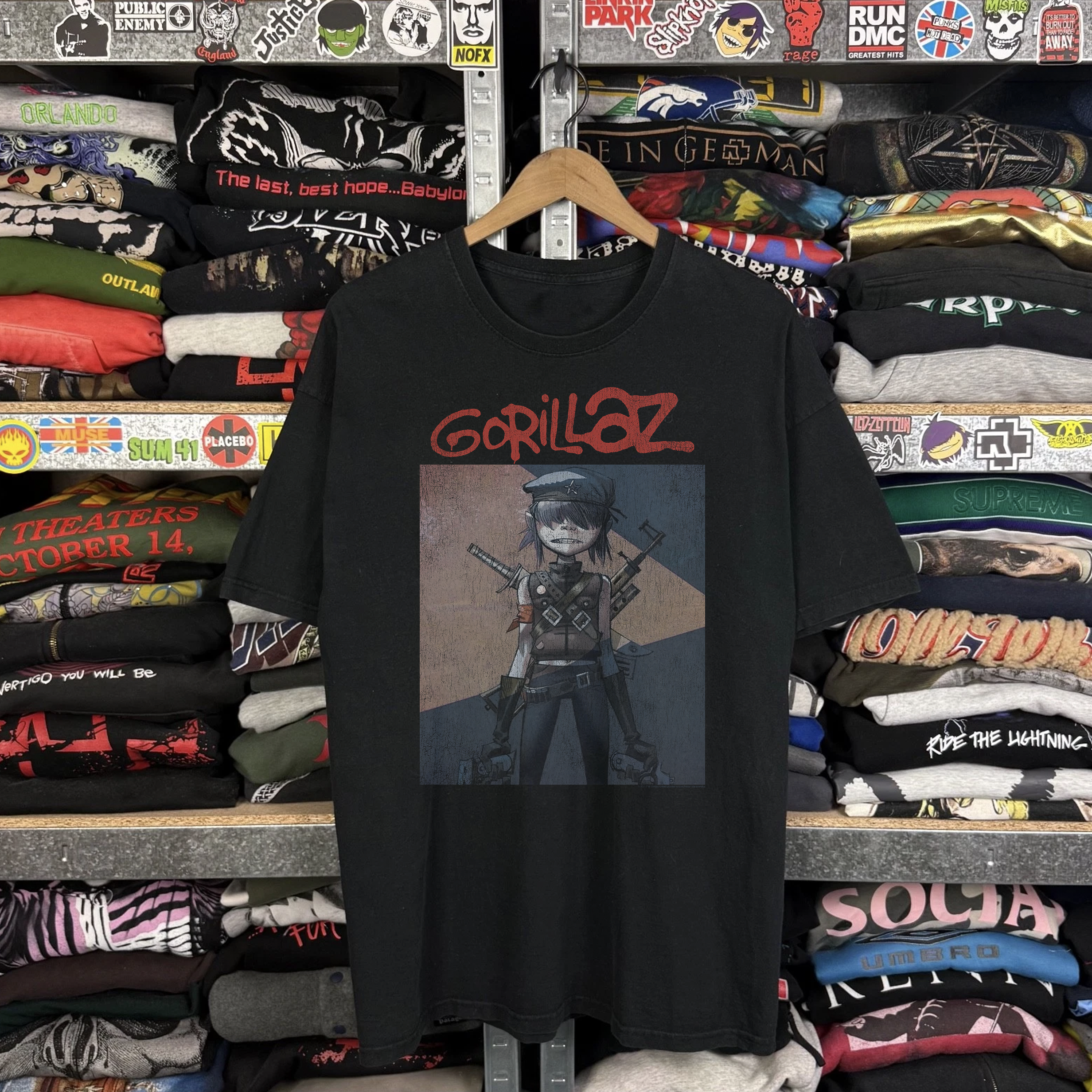 2012 Gorillaz Noodle Washed Black Tee