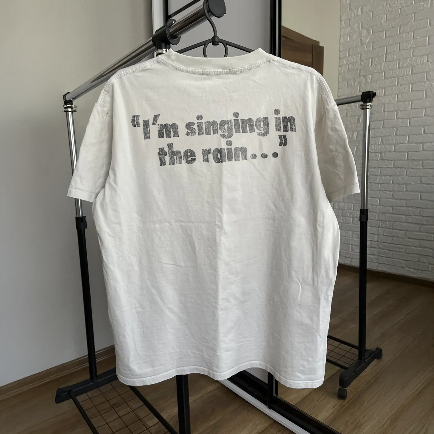 A CLOCKWORK ORANGE STANLEY KUBRICK 'I'M SINGIN IN THE RAIN' PROMO WASHED WHITE T-SHIRT